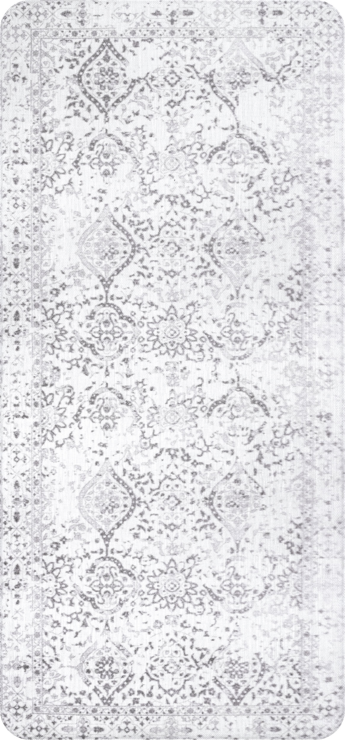 Floral Ornament Printed Anti-Fatigue Mat | Light Grey