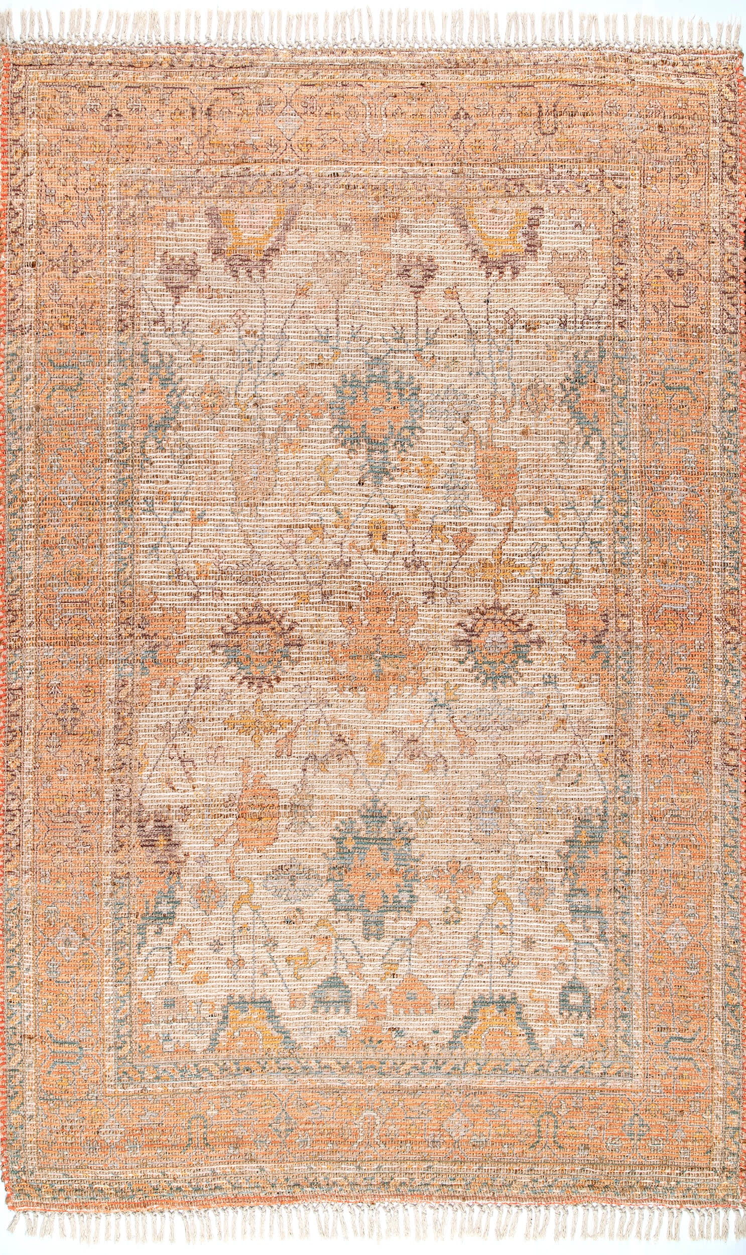 Floral Persian Tassel Rug | Multicolor