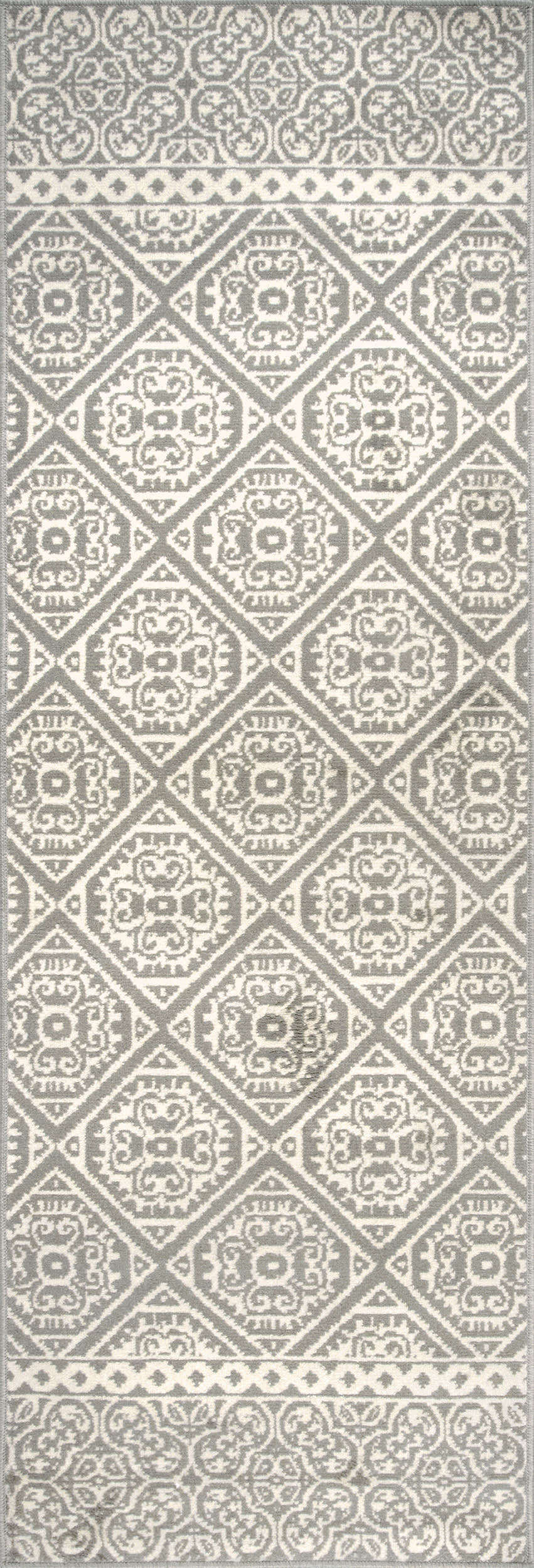 Floral Tiles Rug | Grey