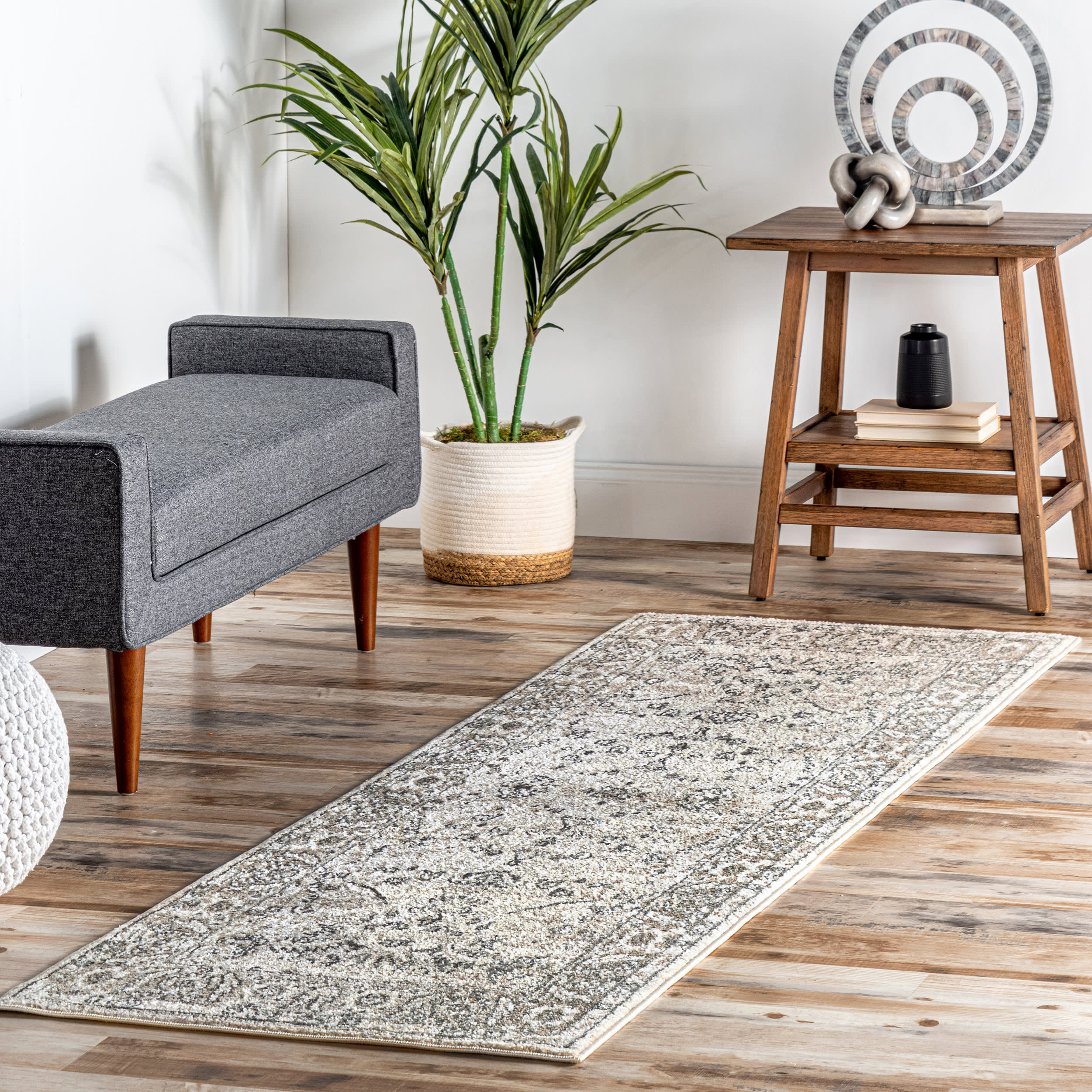 Florid Mystique Fringe Rug | Beige - Image 2