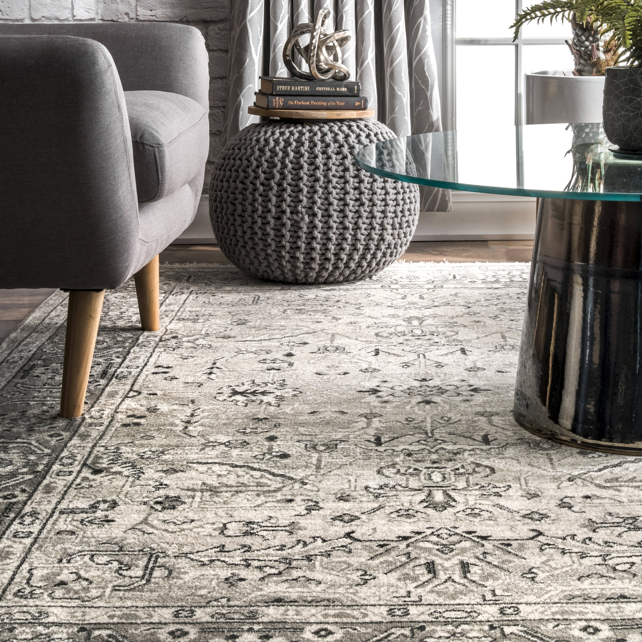 Florid Mystique Fringe Rug | Beige - Image 4