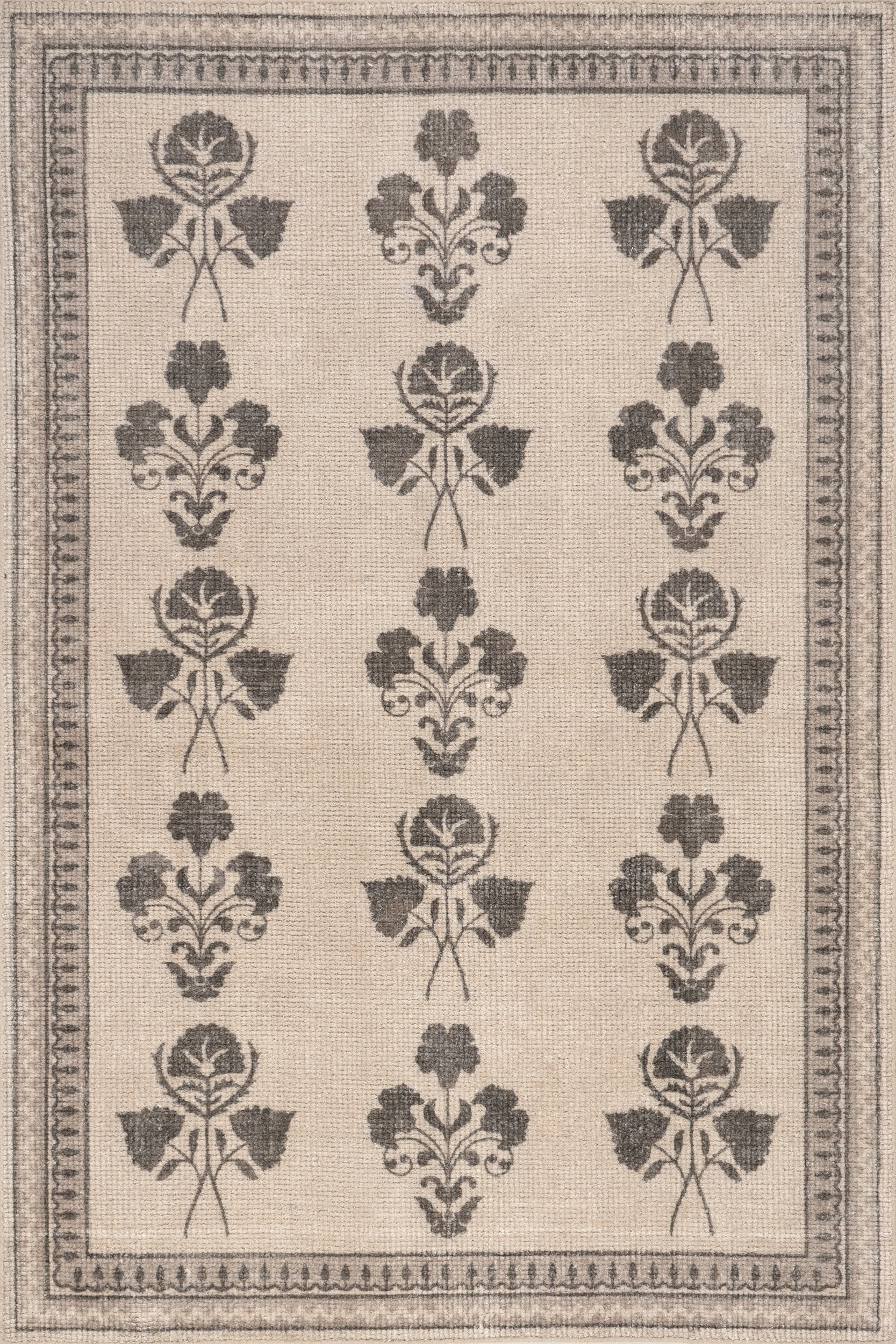 Floris Hand Tufted Floral Wool-Blend Rug | Light Beige
