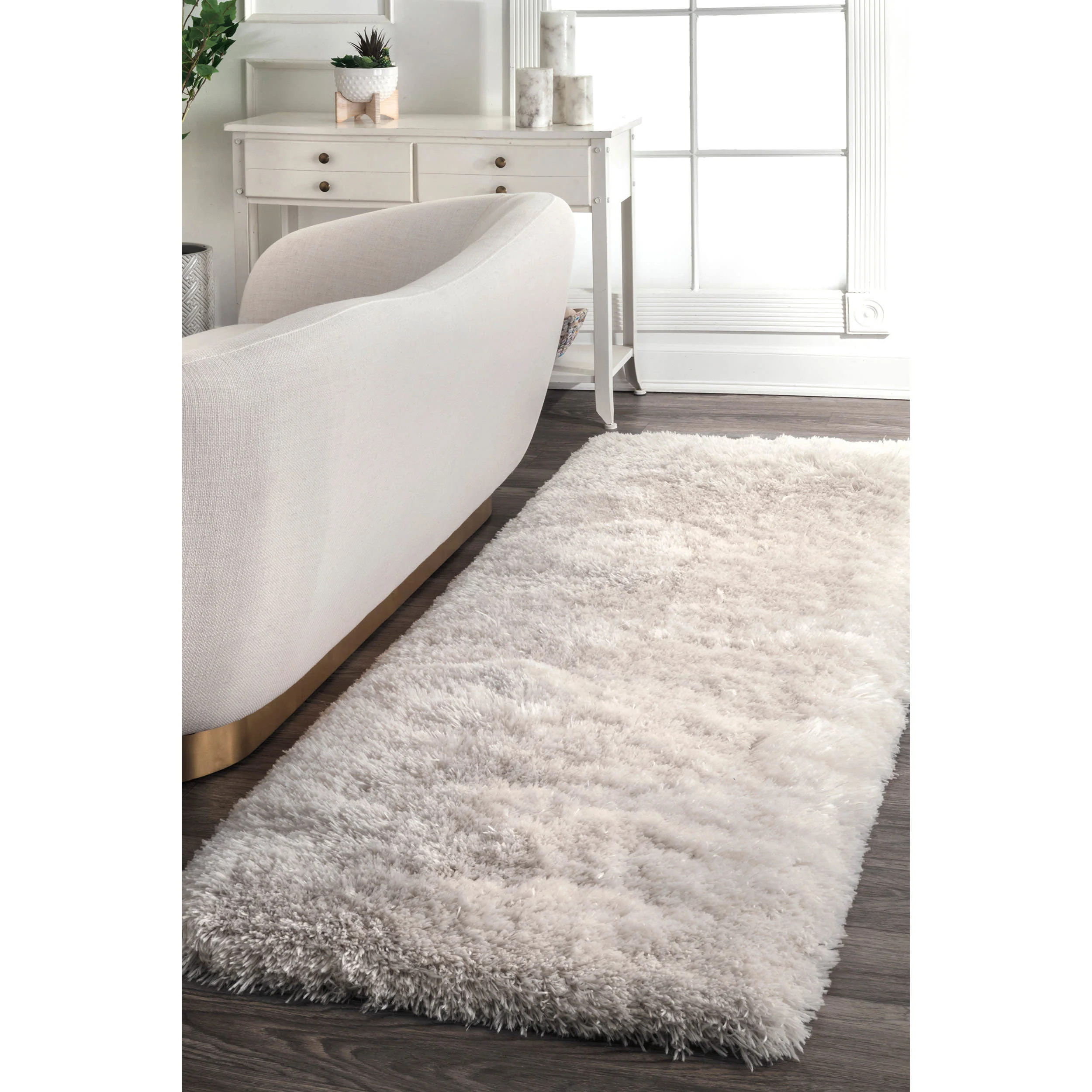 Fluffy Speckled Shag Rug | Ivory - Image 2