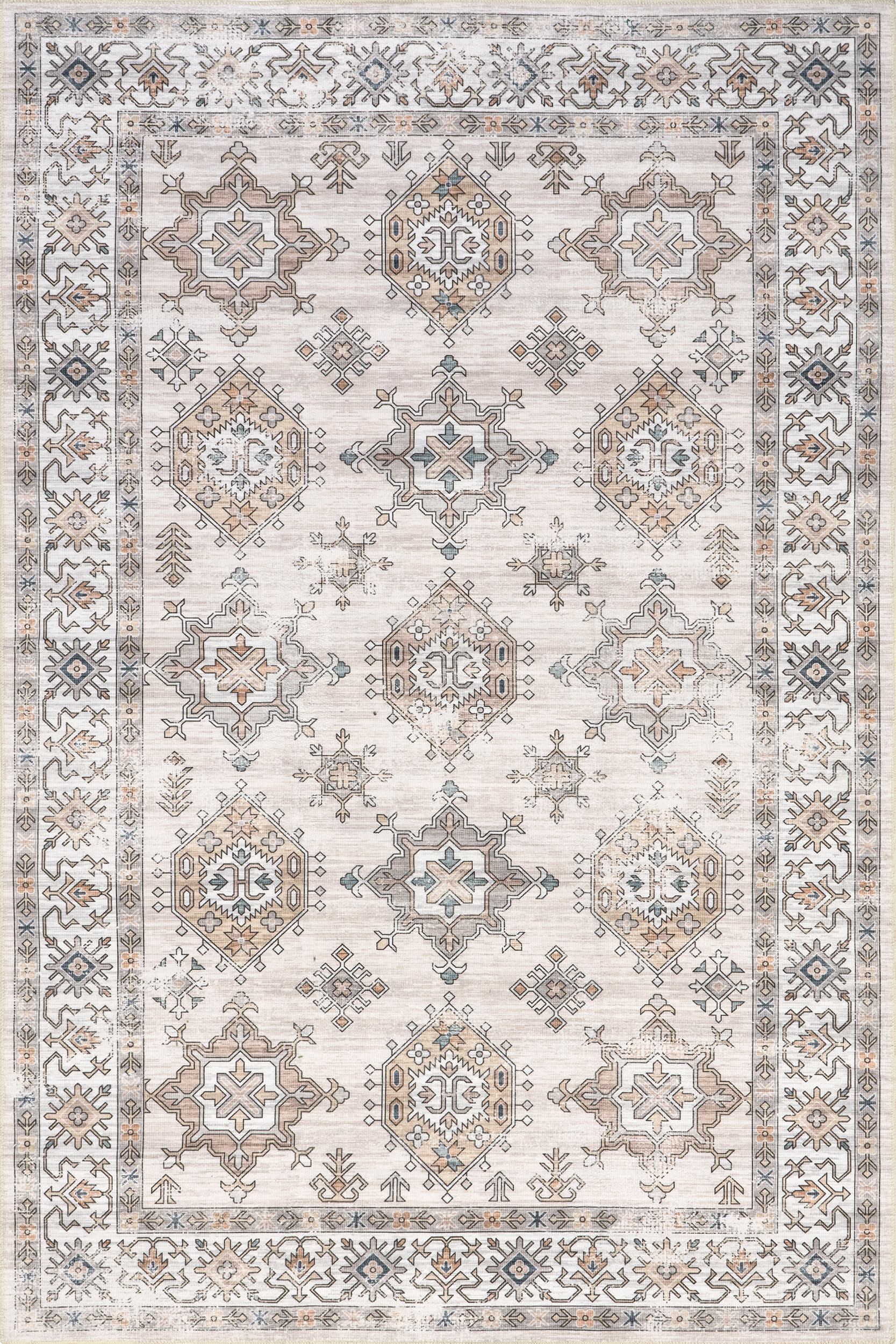 Francesca Timeworn Charm Washable Rug | Ivory