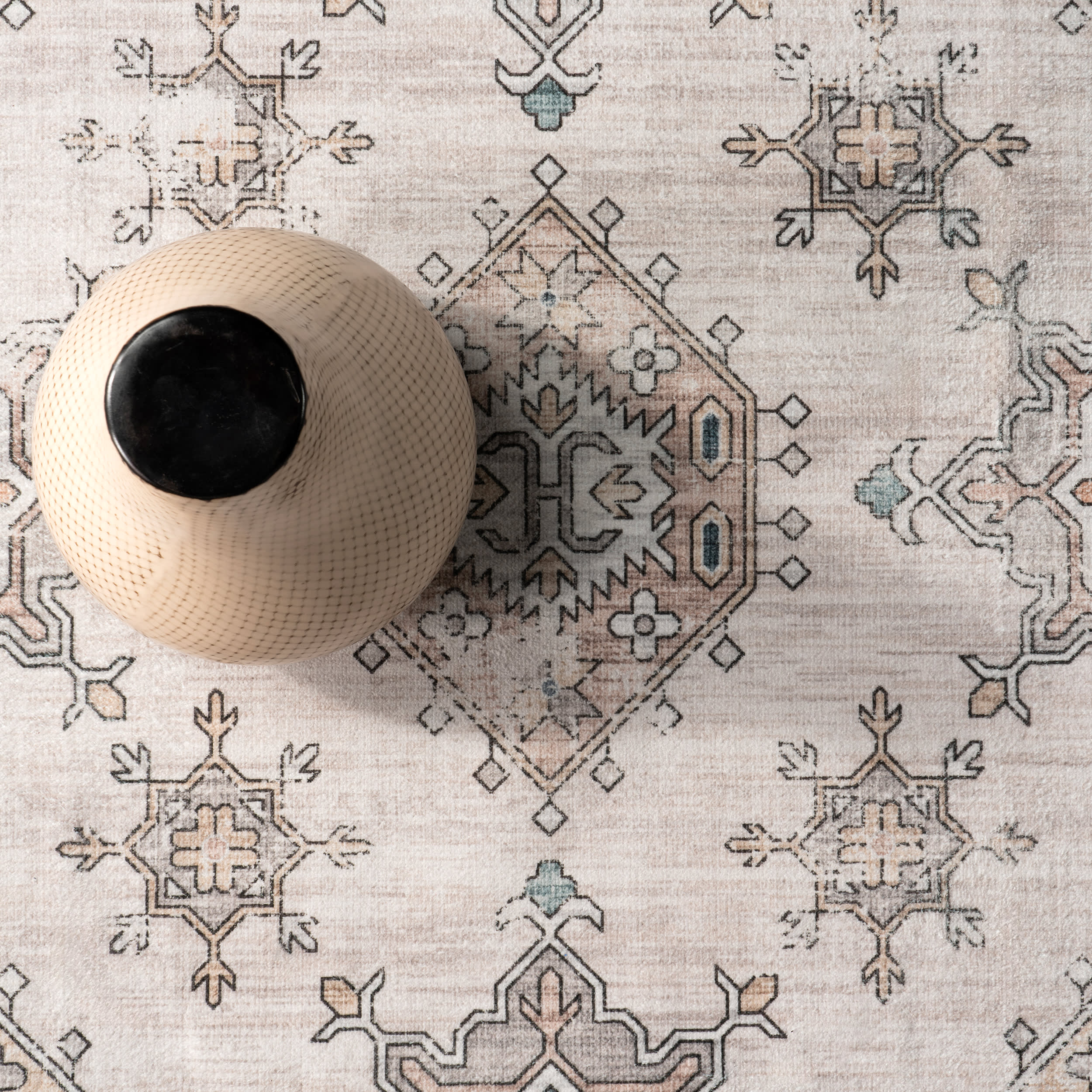 Francesca Timeworn Charm Washable Rug | Ivory - Image 7