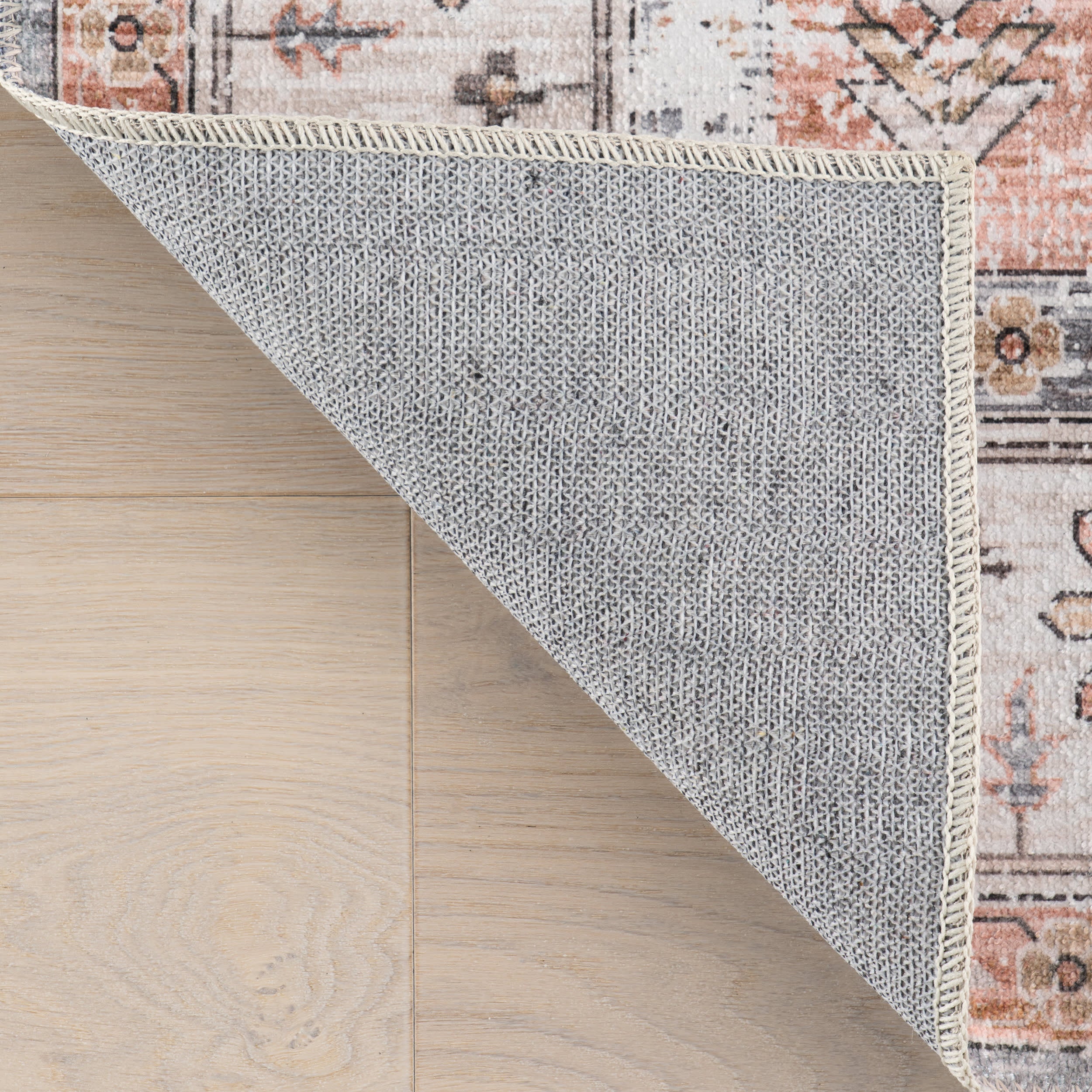 Francis Cartouche Medallion Spill Proof Washable Rug | Light Orange - Image 7