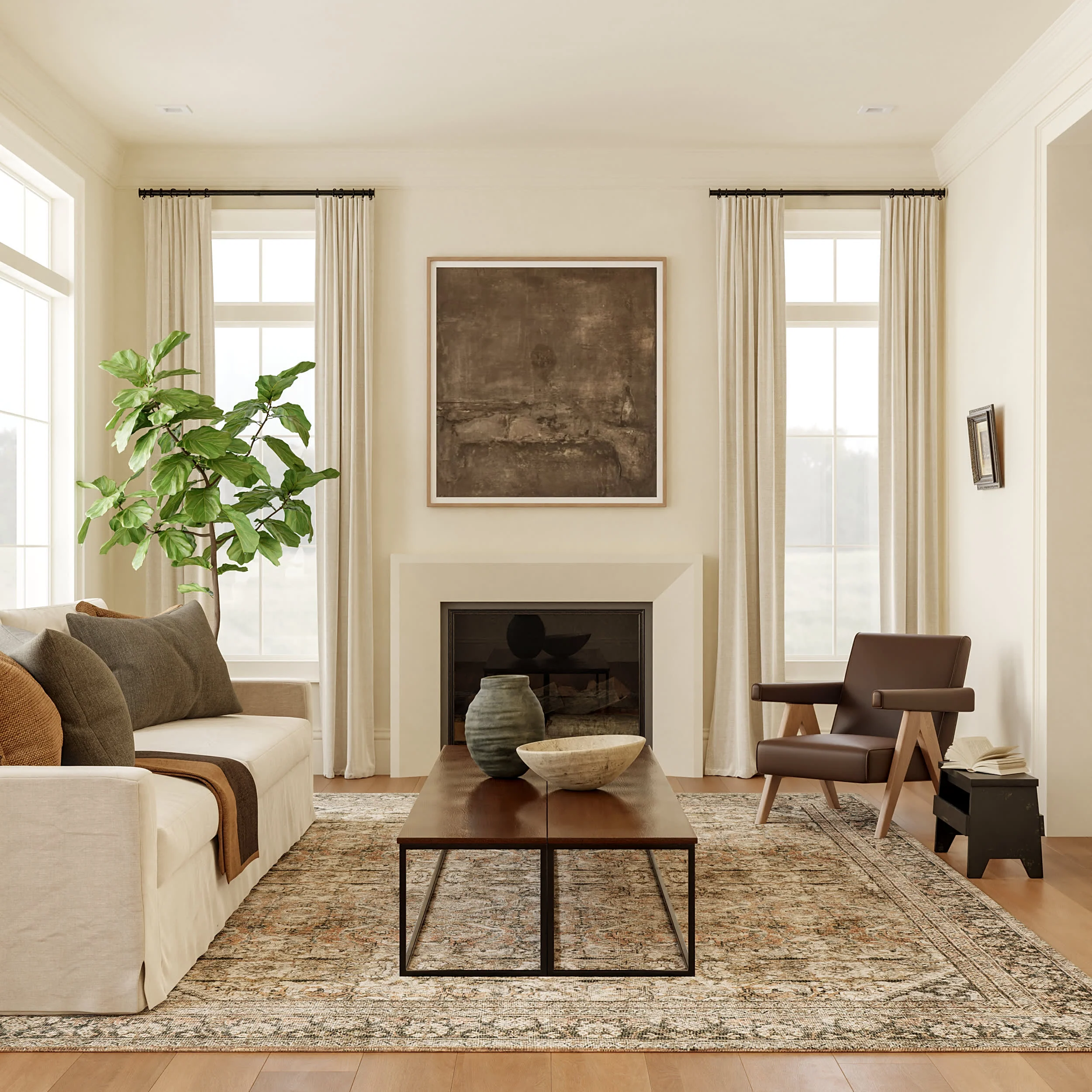 Frenchtown Antiqued Jute-Blend Rug | Dark Beige - Image 2
