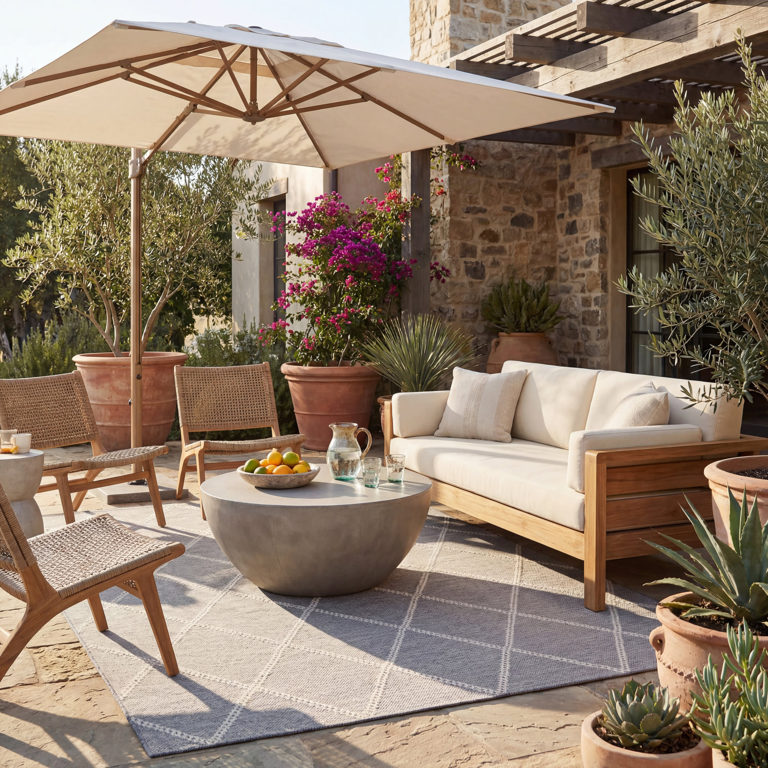 Fresca Modern Diamond Indoor/Outdoor Rug | Grey - Image 2