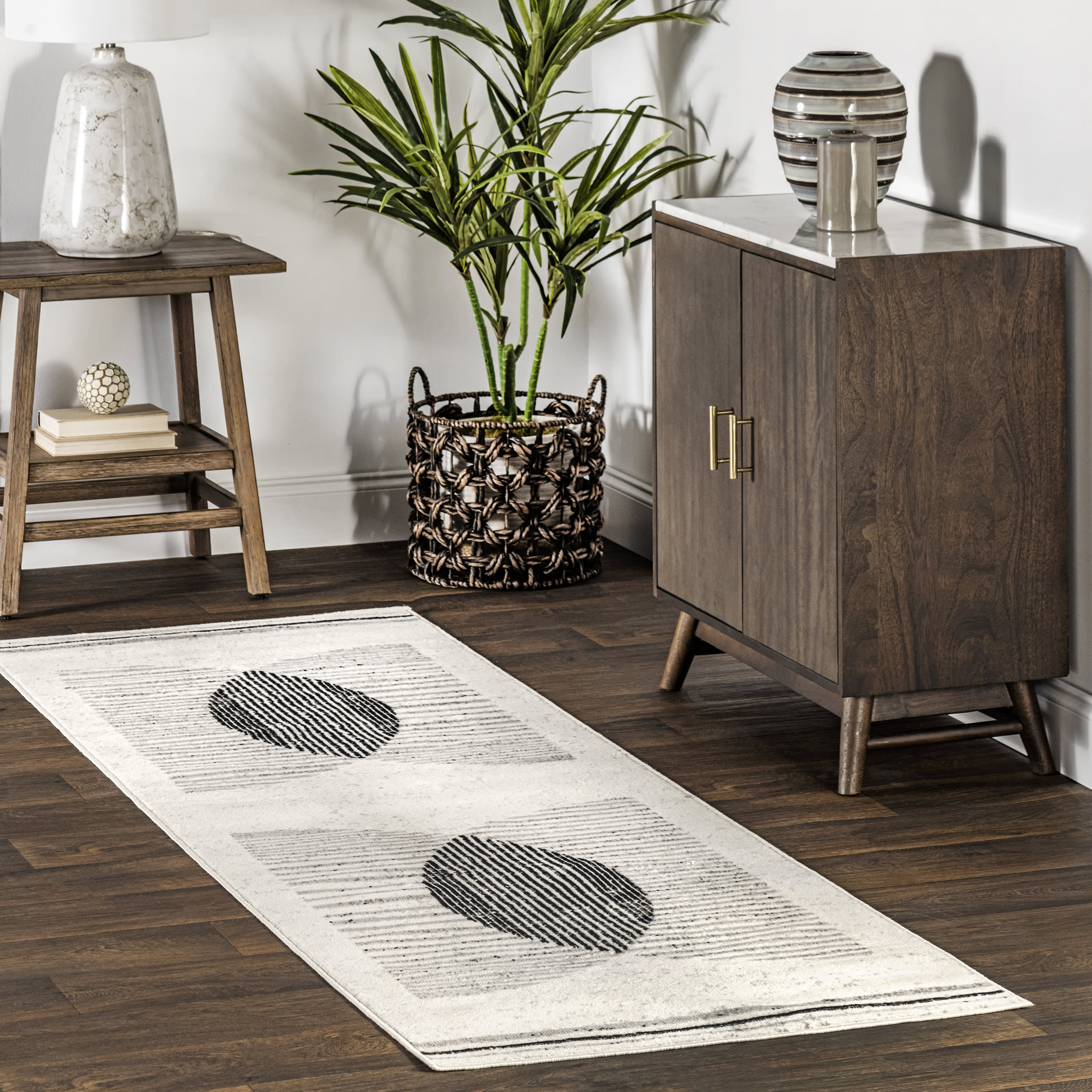 Freya Abstract Eclipse Rug | Grey - Image 2