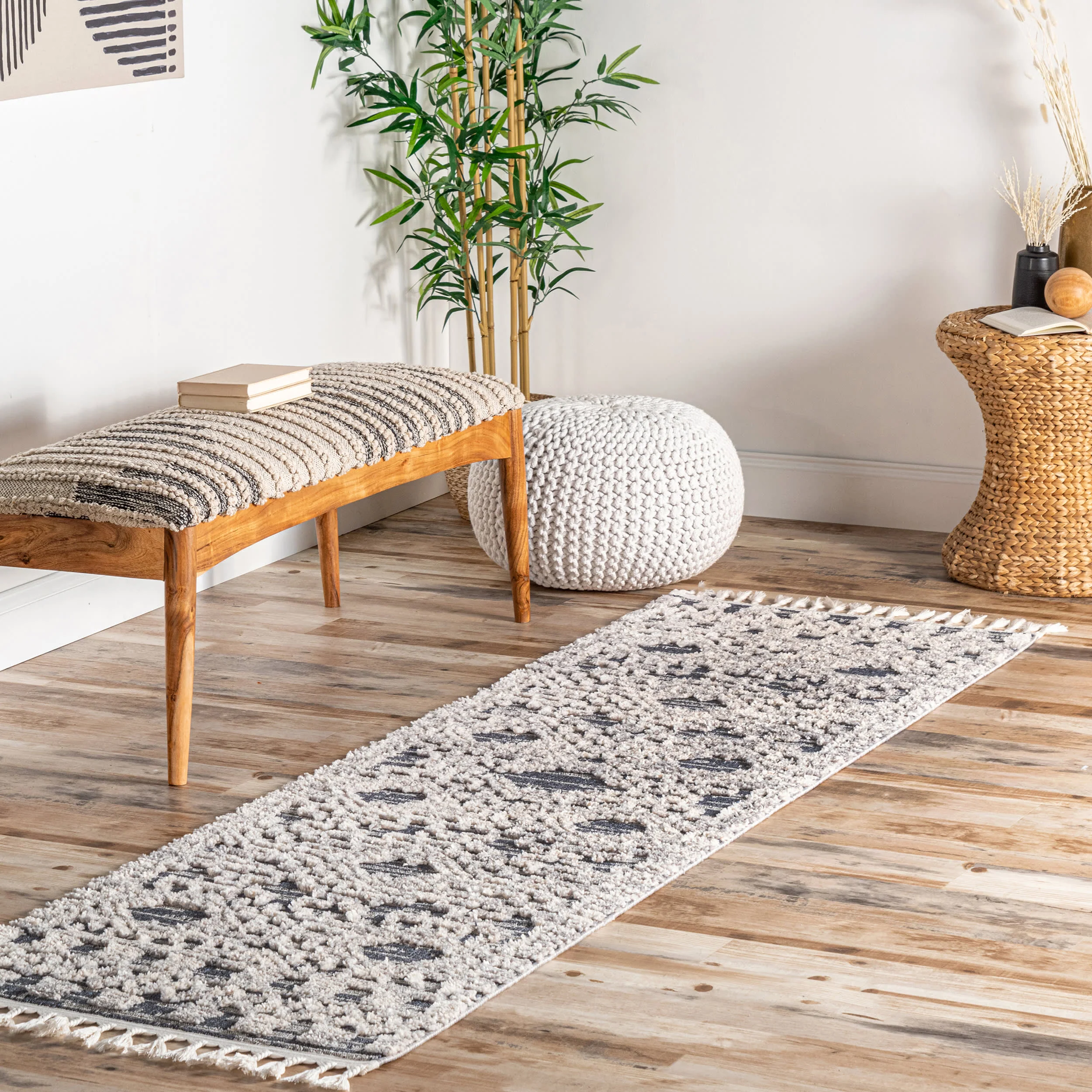 Frida Textured Moroccan Rug | Grey - Image 2