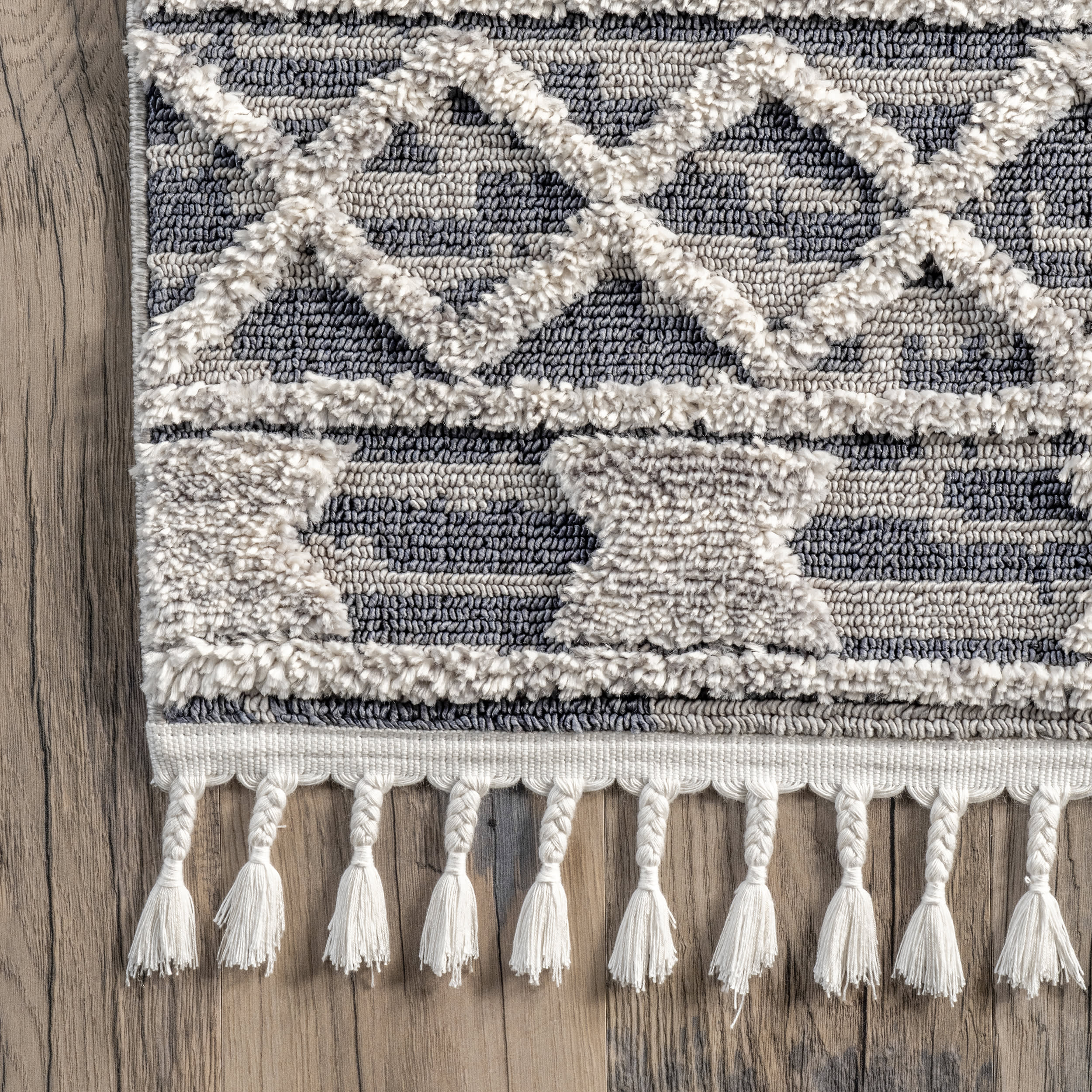 Frida Textured Moroccan Rug | Grey - Image 3