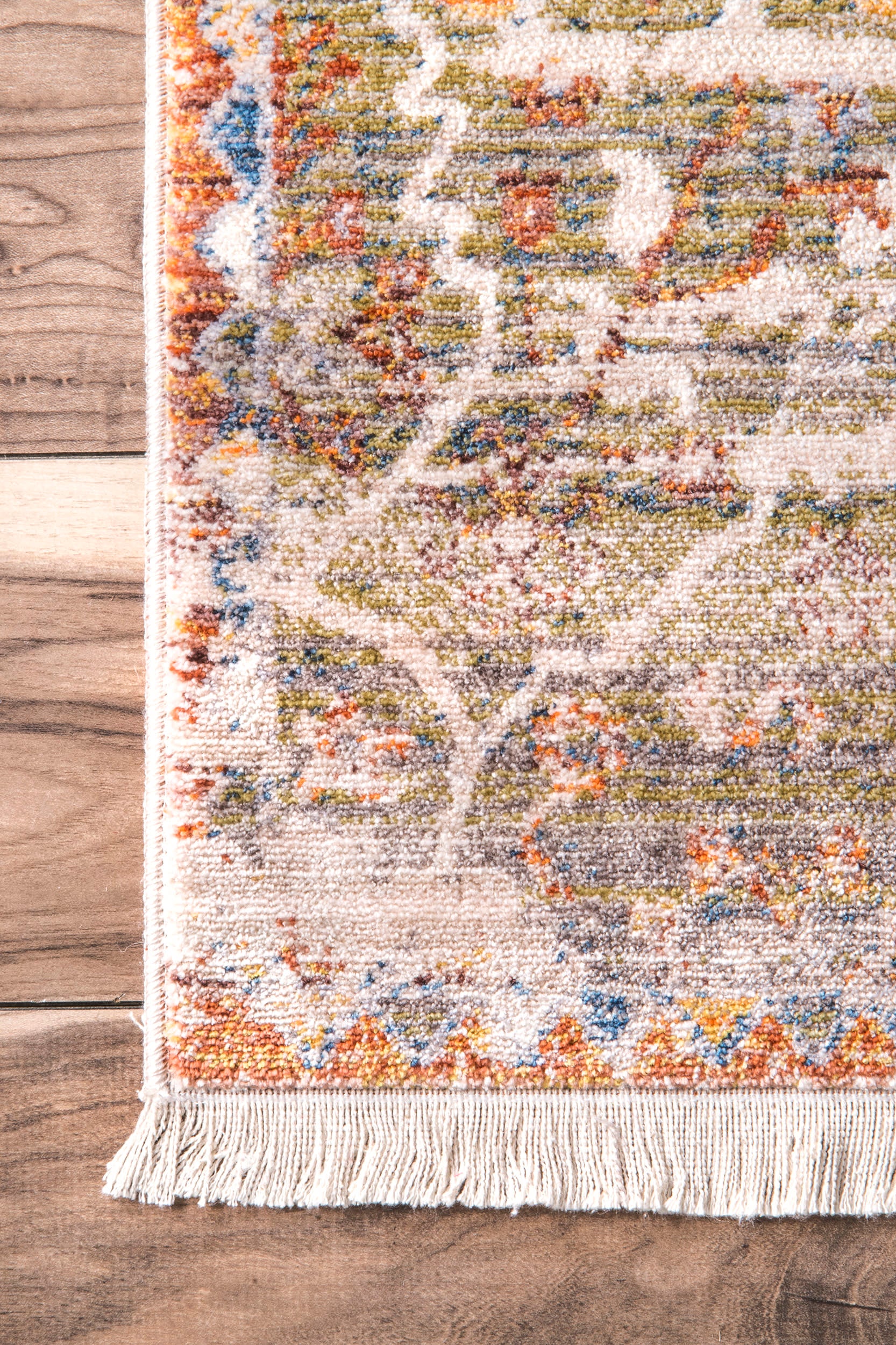 Frilly Ornate Medallion Fringe Rug | Grey - Image 3