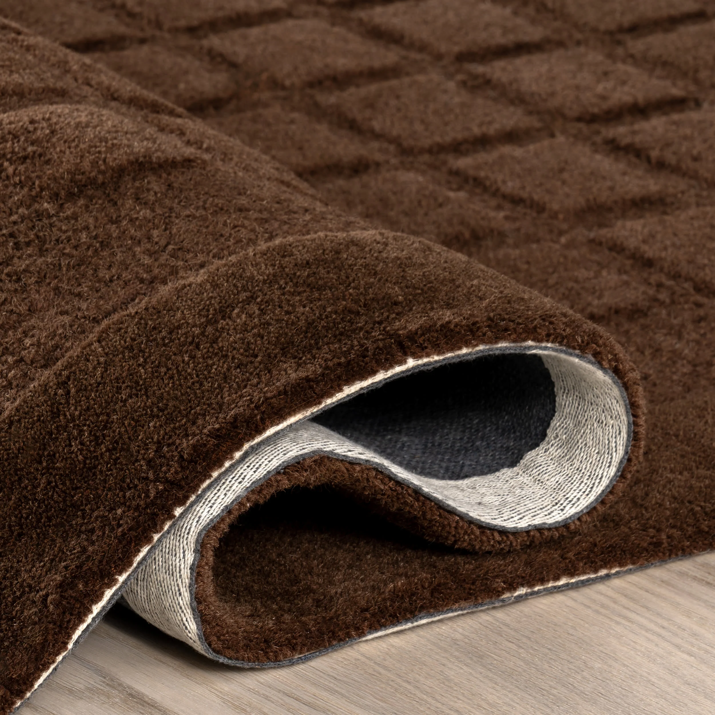 Fritz Checked Wool Rug | Brown - Image 11