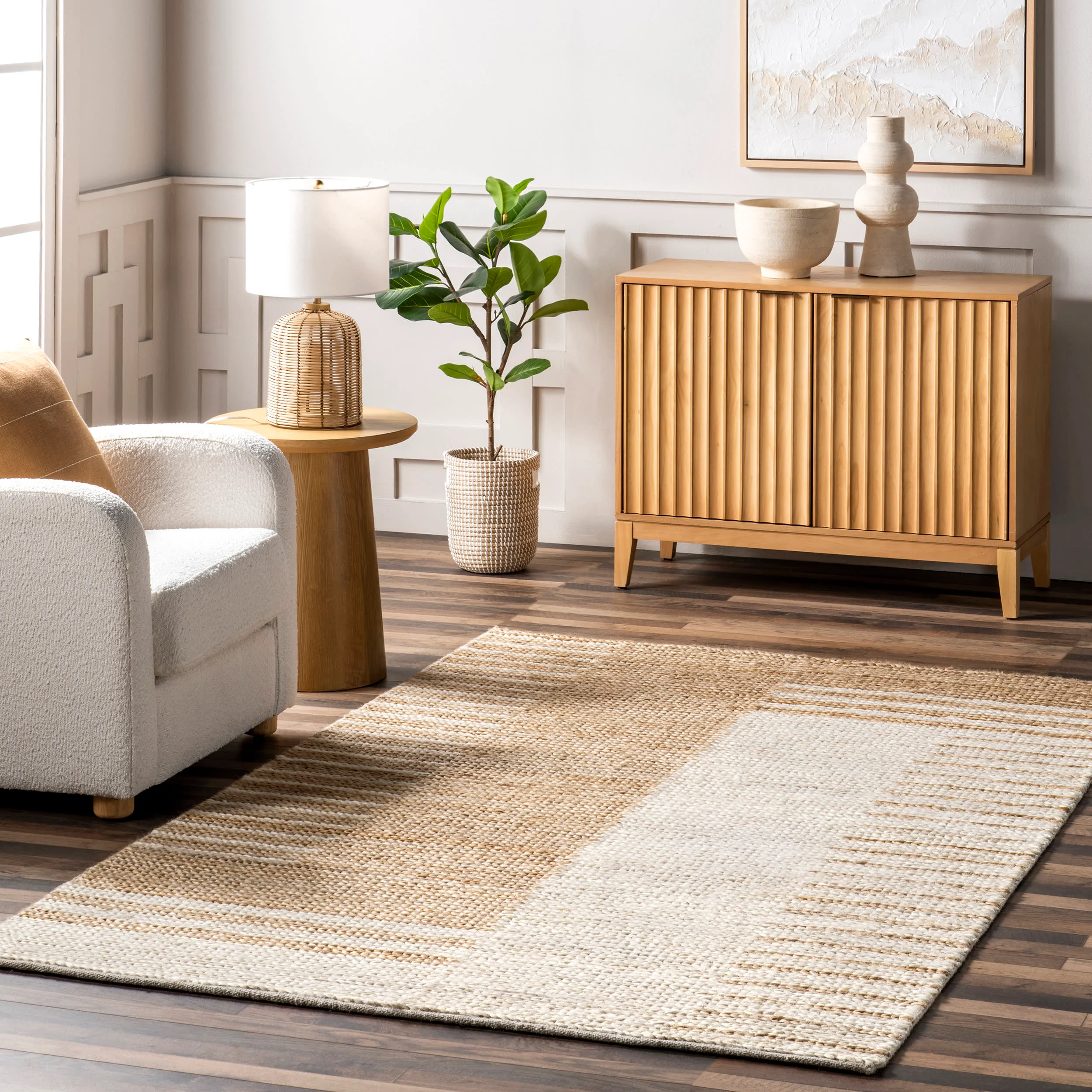 Gabi Woven Ladder Jute Rug | Natural - Image 2