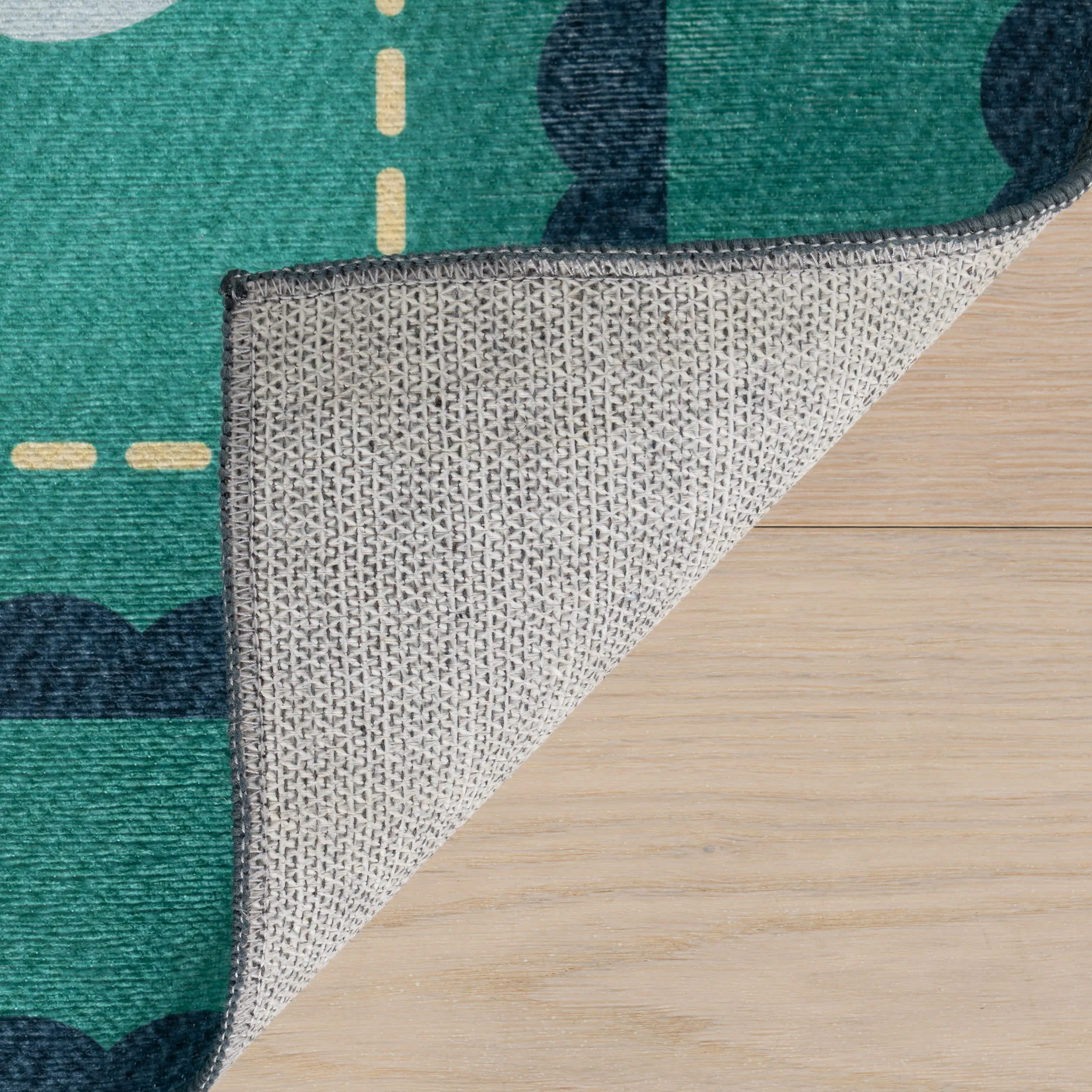 Garden Grid Checkered Washable Rug by Society6 | Turquoise - Image 8