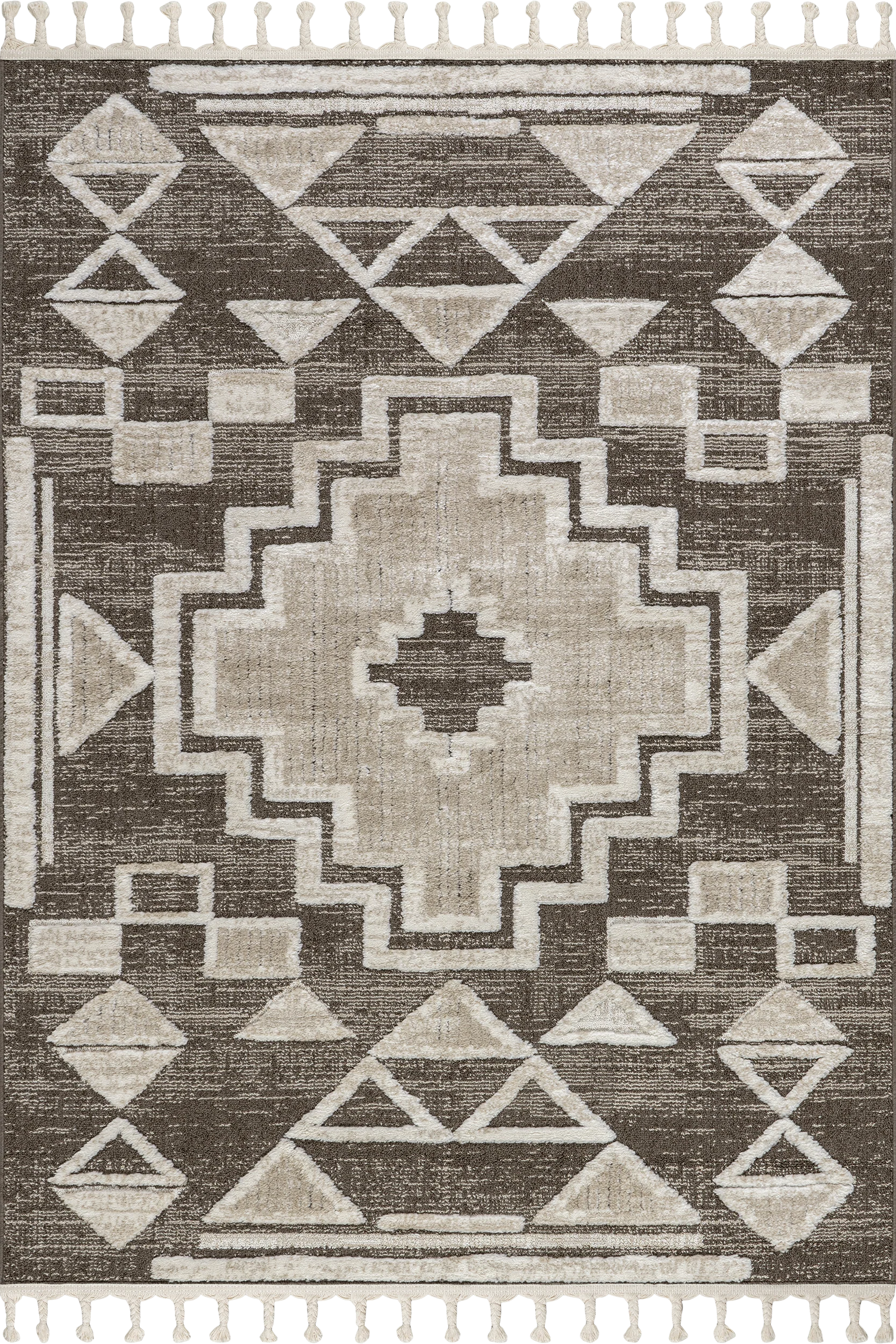 Gatsby Southwestern Tasseled Rug | Brown