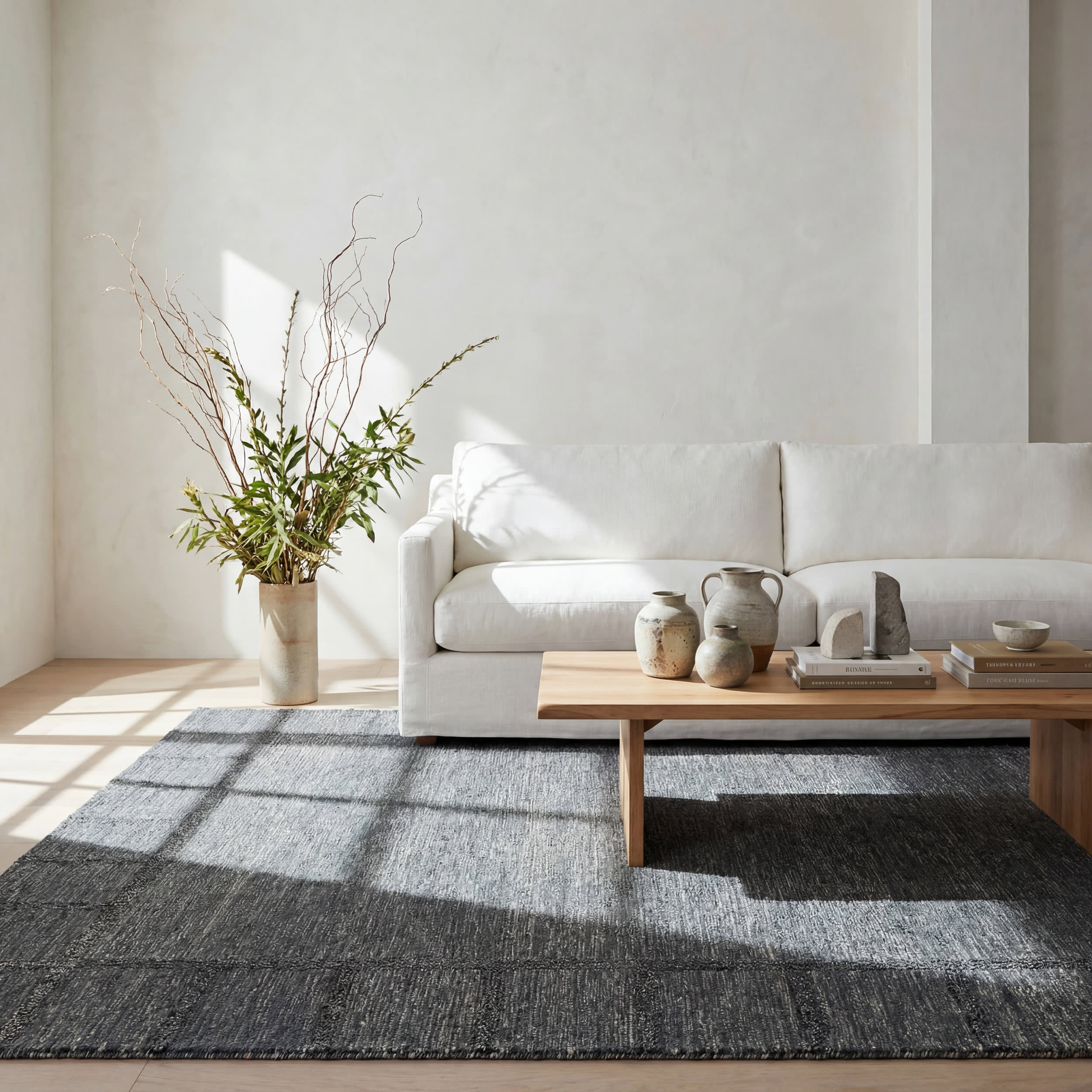 Gea Geometric Bordered Wool Rug | Blue - Image 5