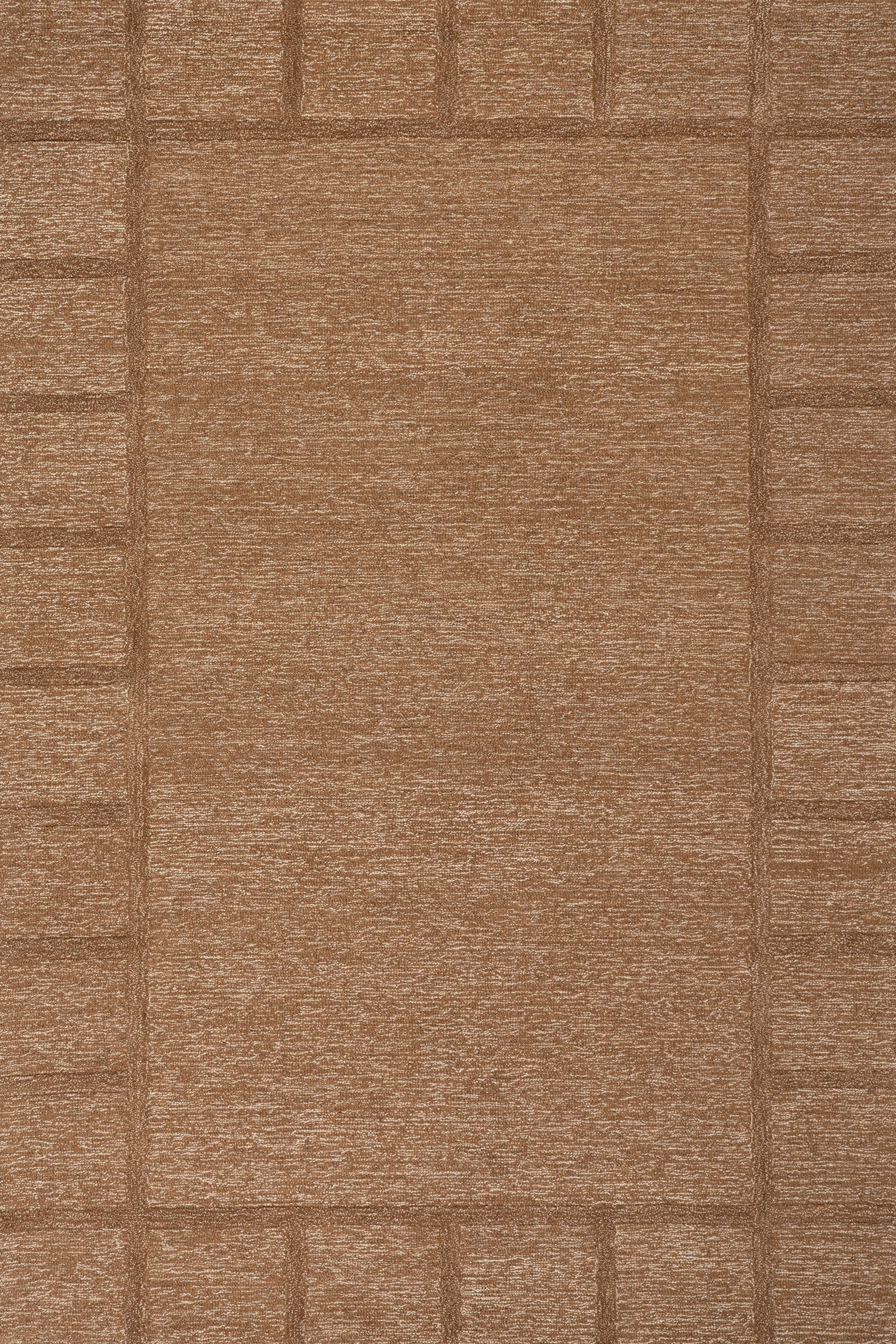 Gea Geometric Bordered Wool Rug | Brown