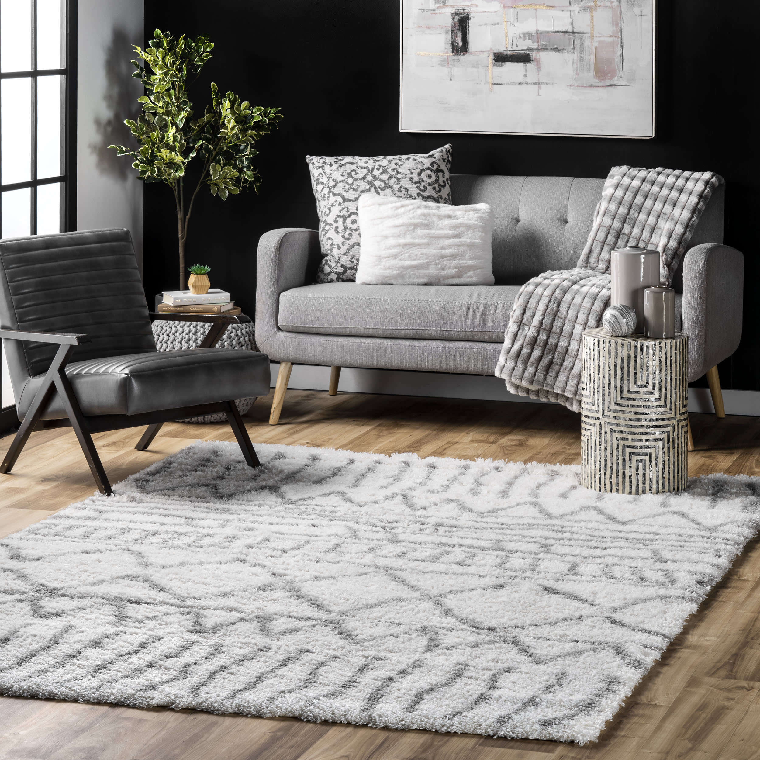 Geometric Drawings Rug | Grey - Image 2