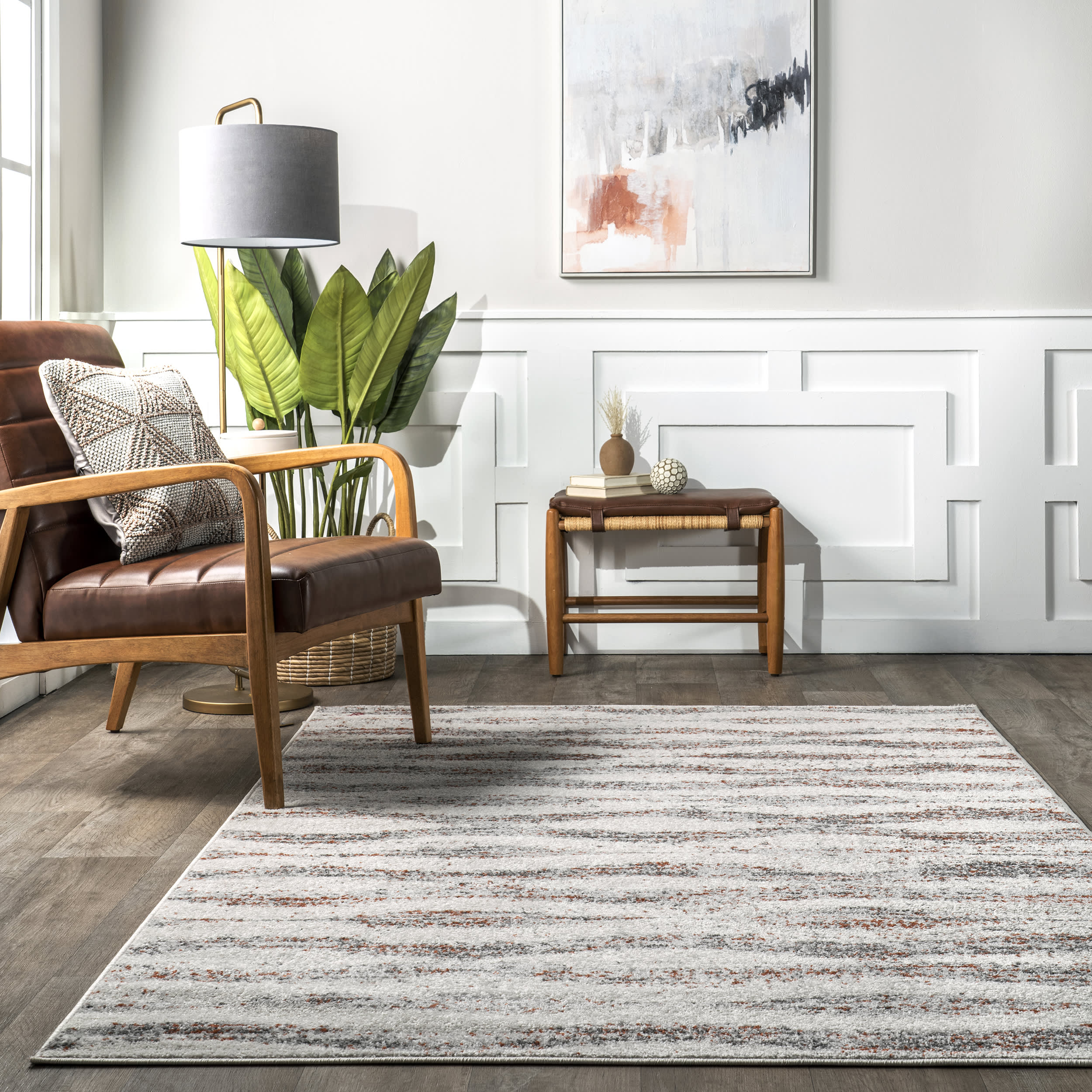 Geometric Waves Rug | Red - Image 4