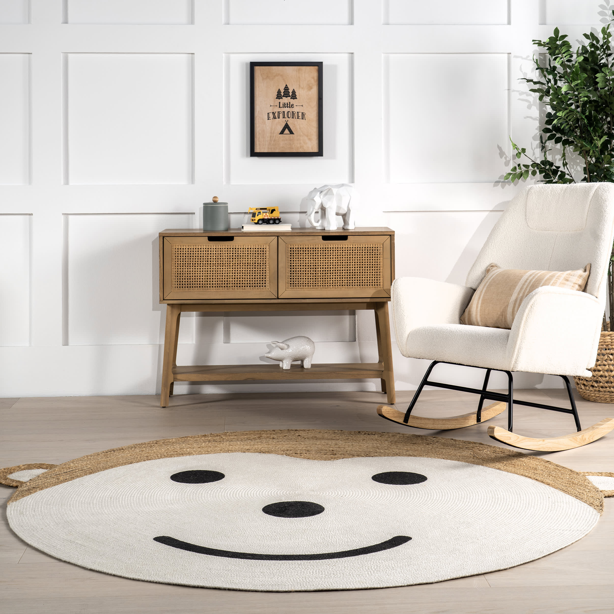 Georgia Monkey Handwoven Kids Rug | Ivory - Image 3