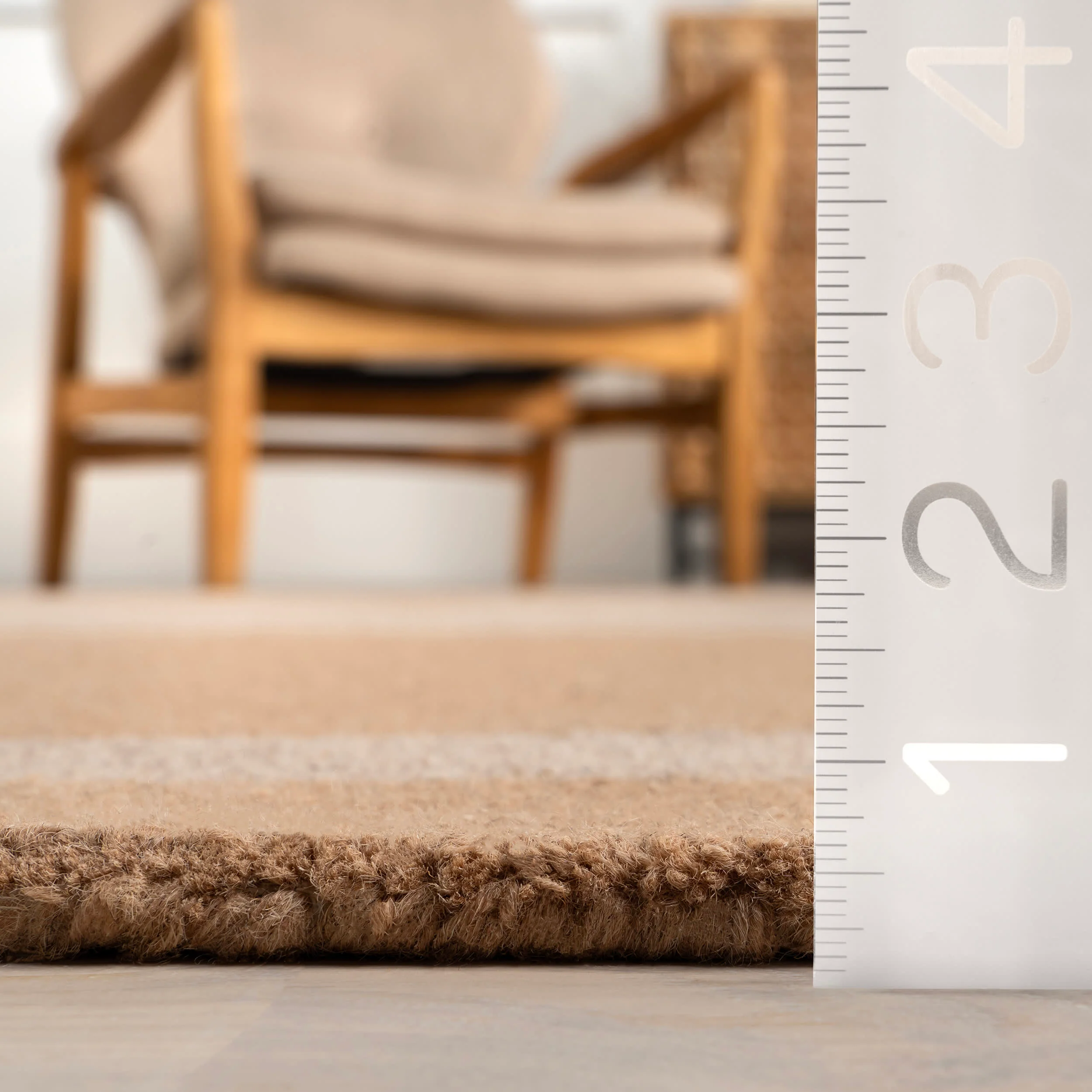 Gino Two-Tone Bordered Wool Rug | Beige - Image 4