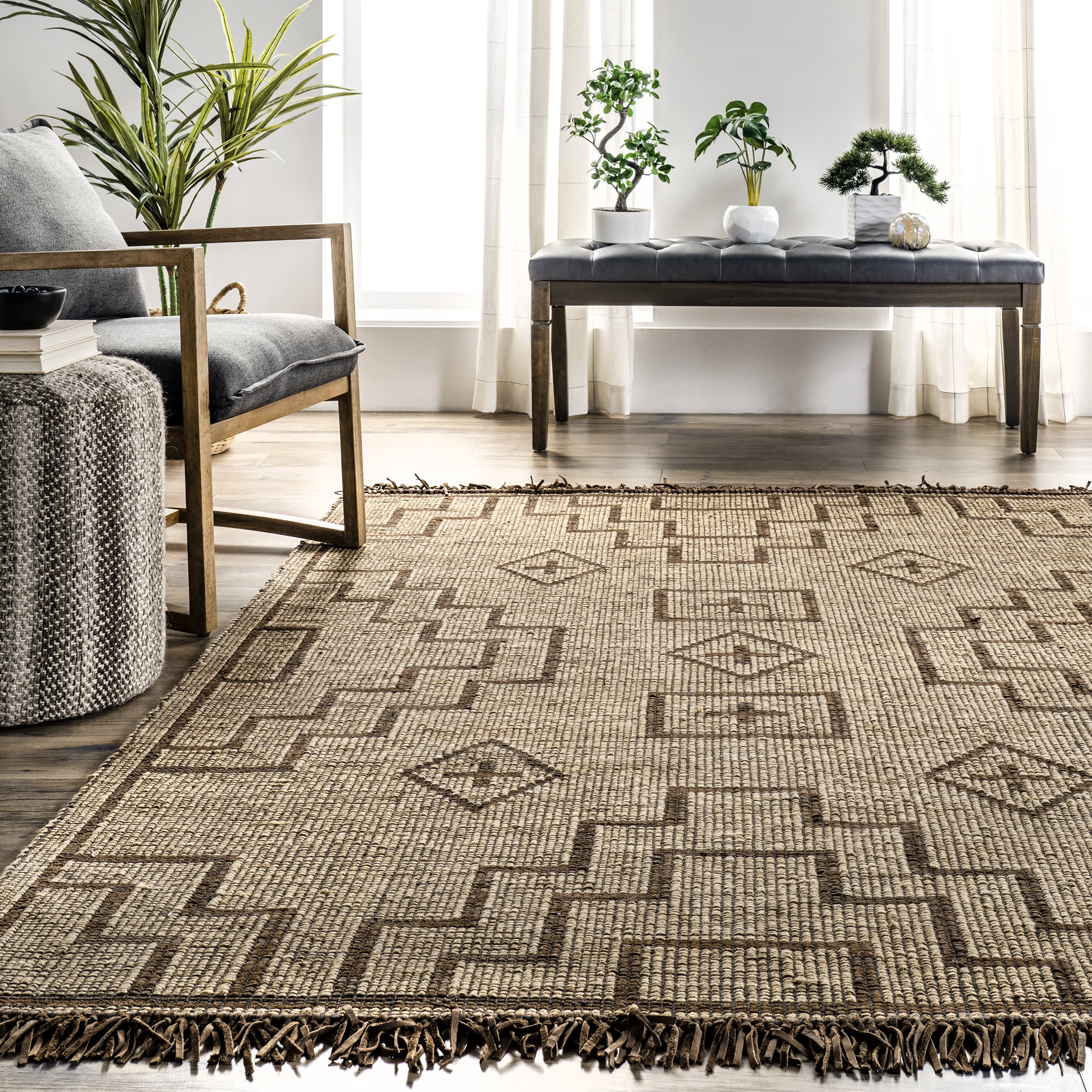 Giovanna Tuareg Mat Rug | Natural - Image 4