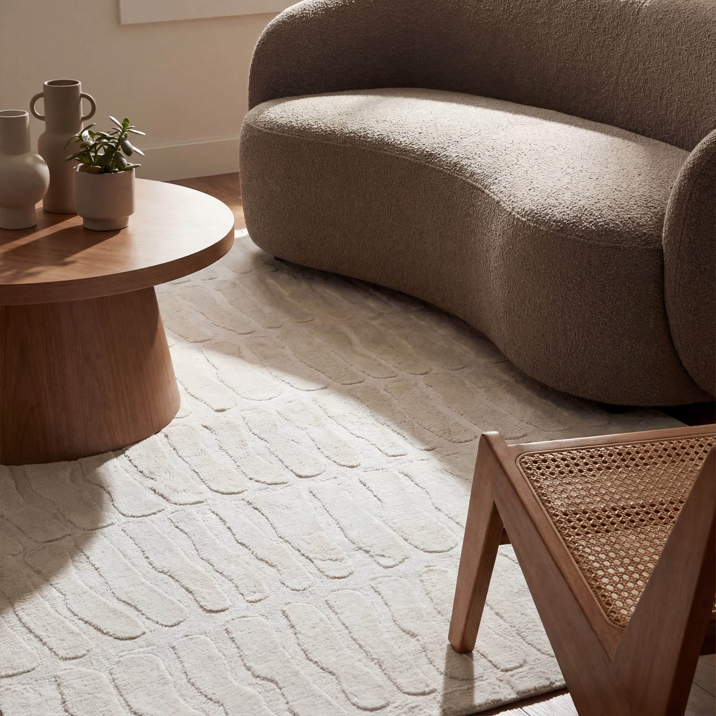 Giselle Solid Cloud Washable Rug | Off White - Image 5