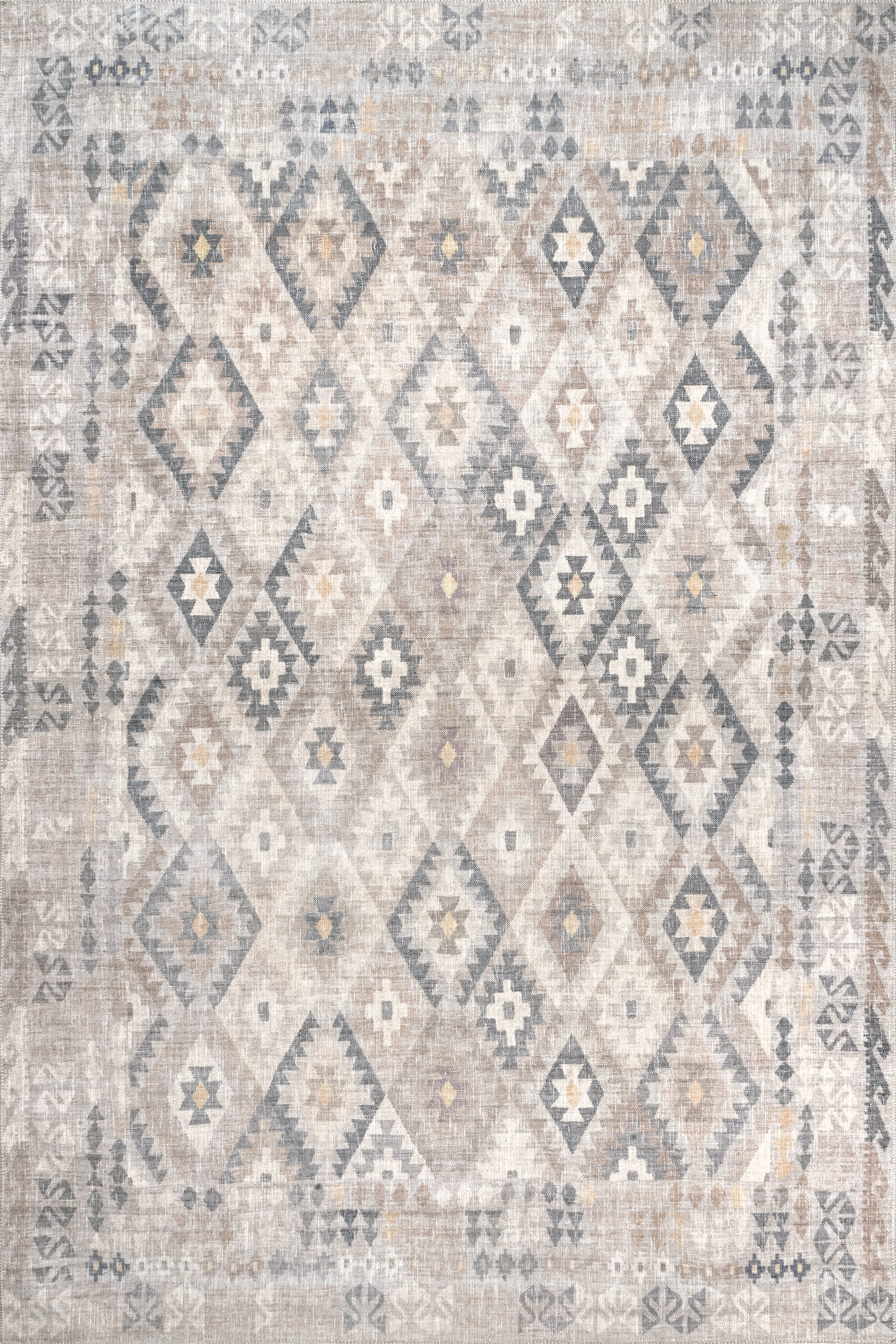 Gizelle Washable Aztec Rug | Beige