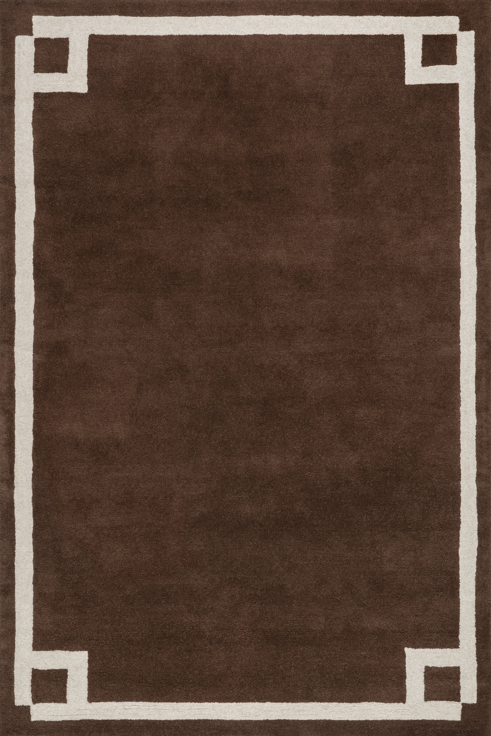 Grace Bordered Wool Rug | Brown