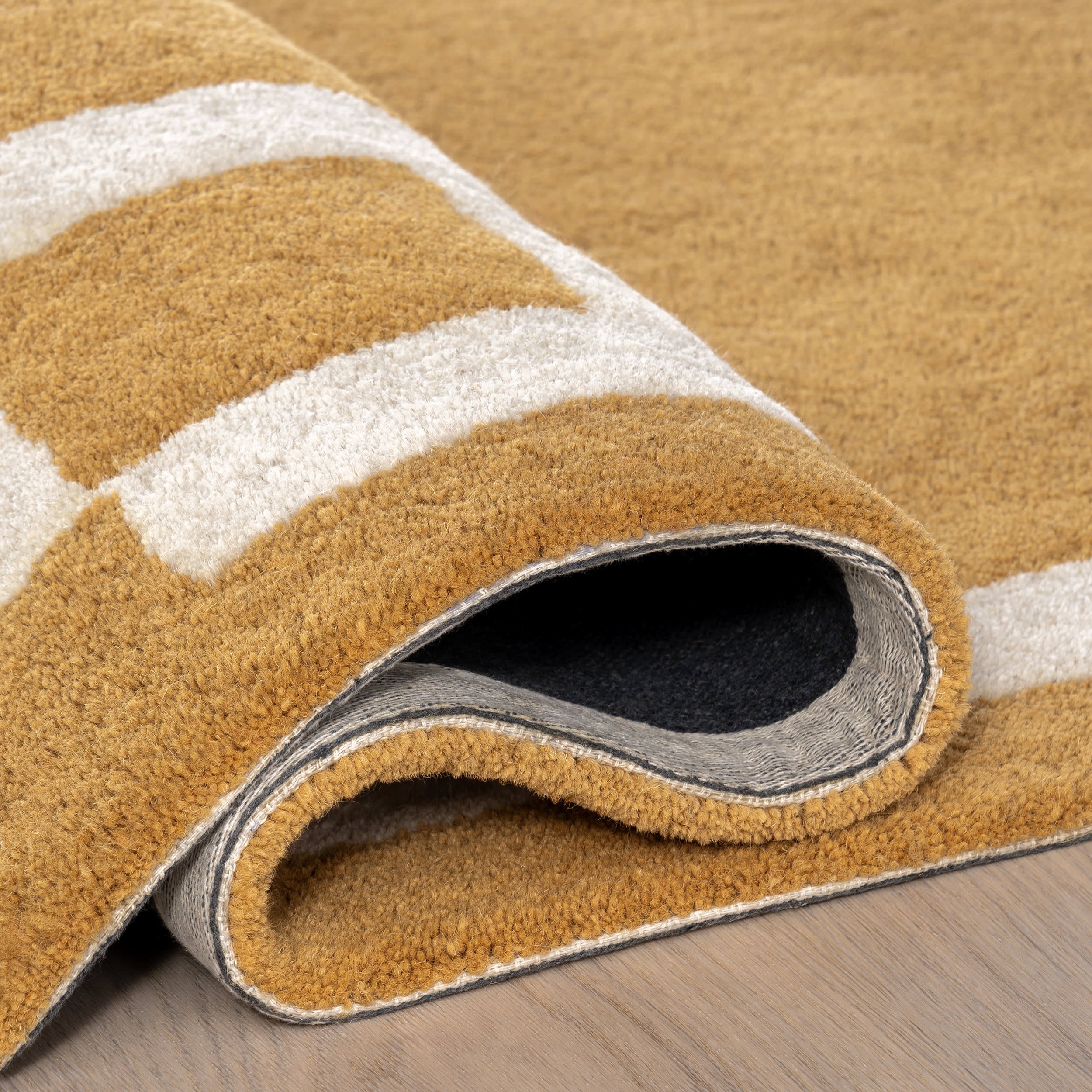 Grace Bordered Wool Rug | Golden Yellow - Image 11