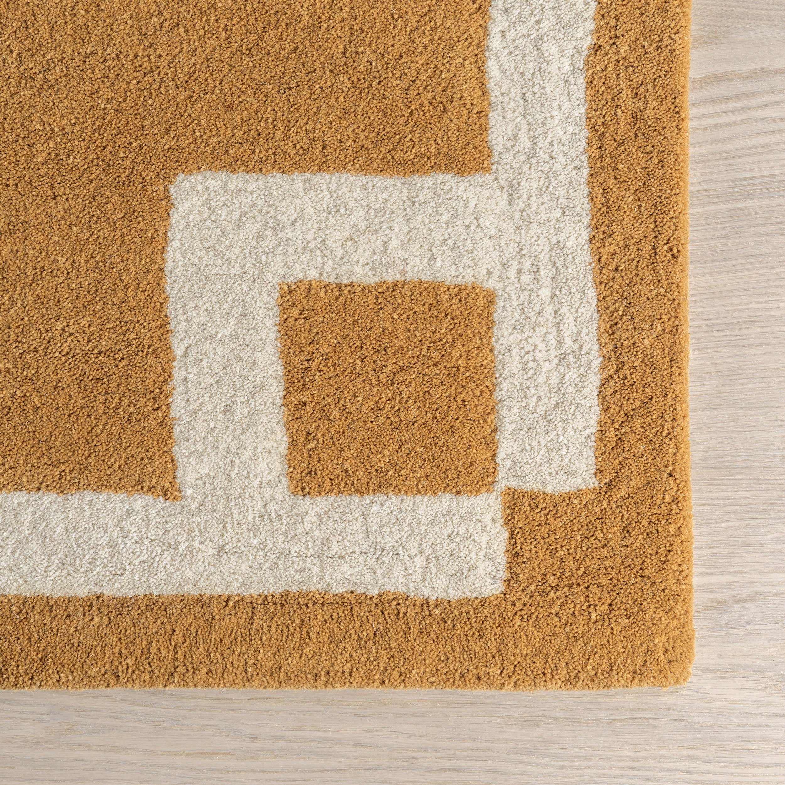 Grace Bordered Wool Rug | Golden Yellow - Image 4