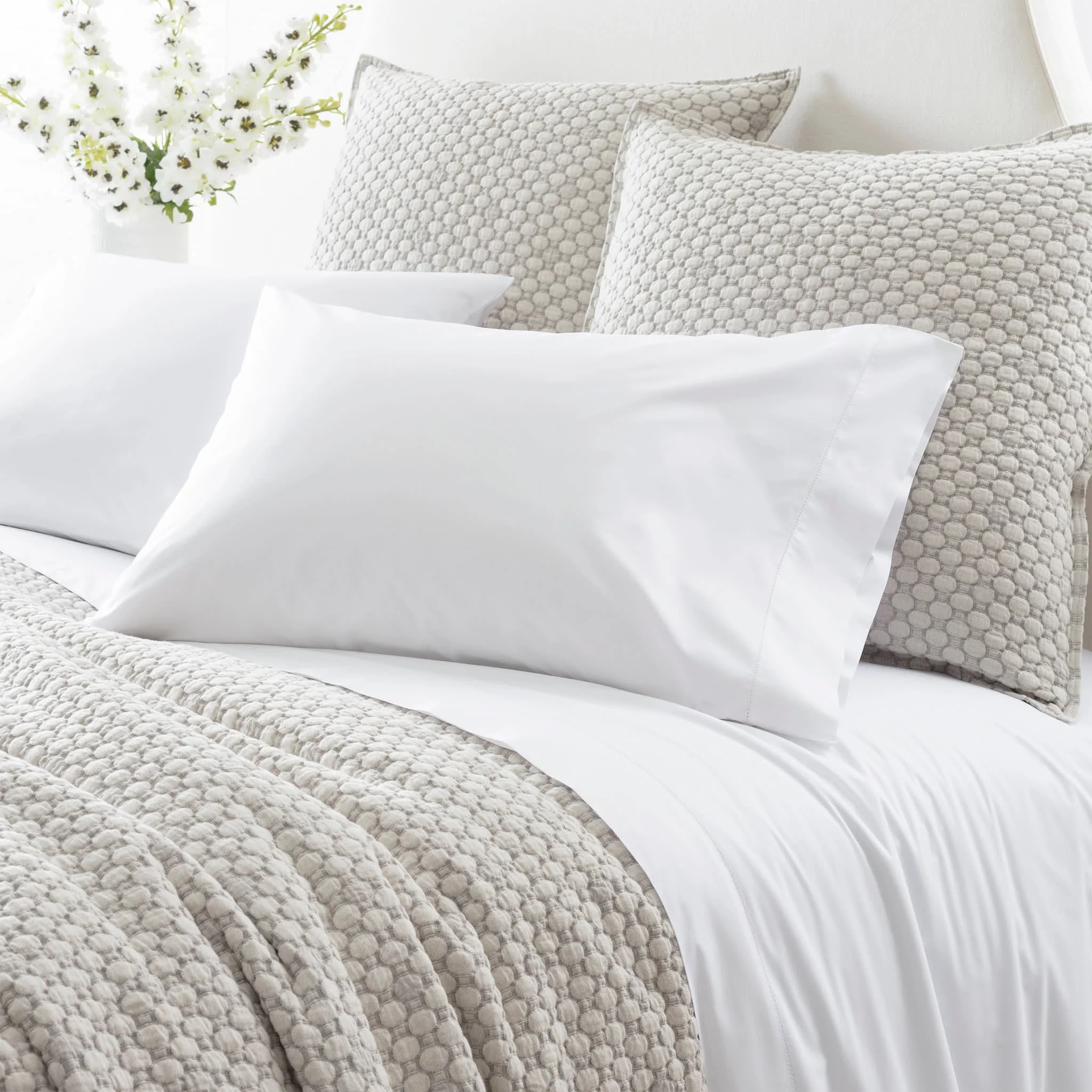 Grace Percale Fitted Sheet | White