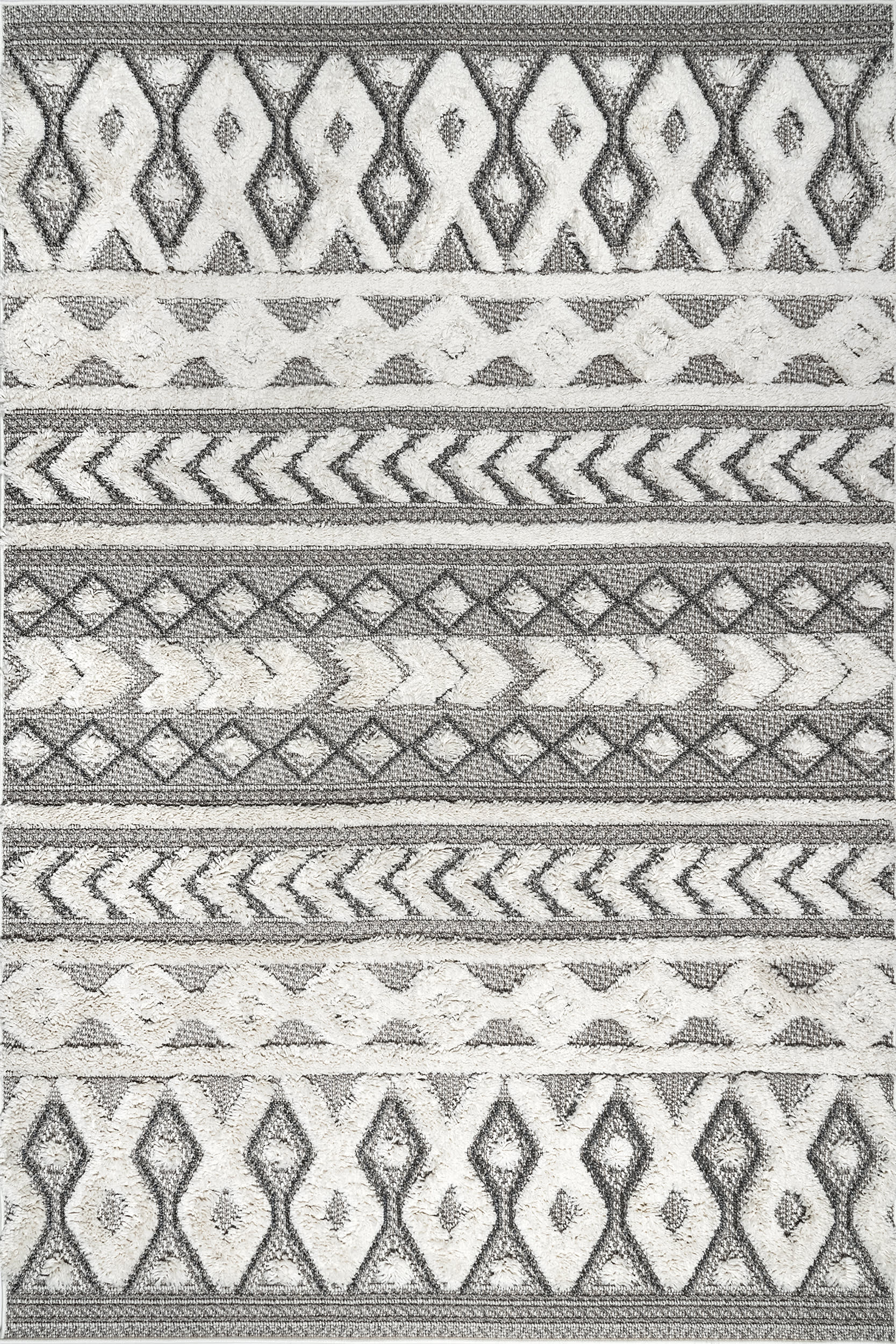 Gracy Textured Geometric Rug | Grey