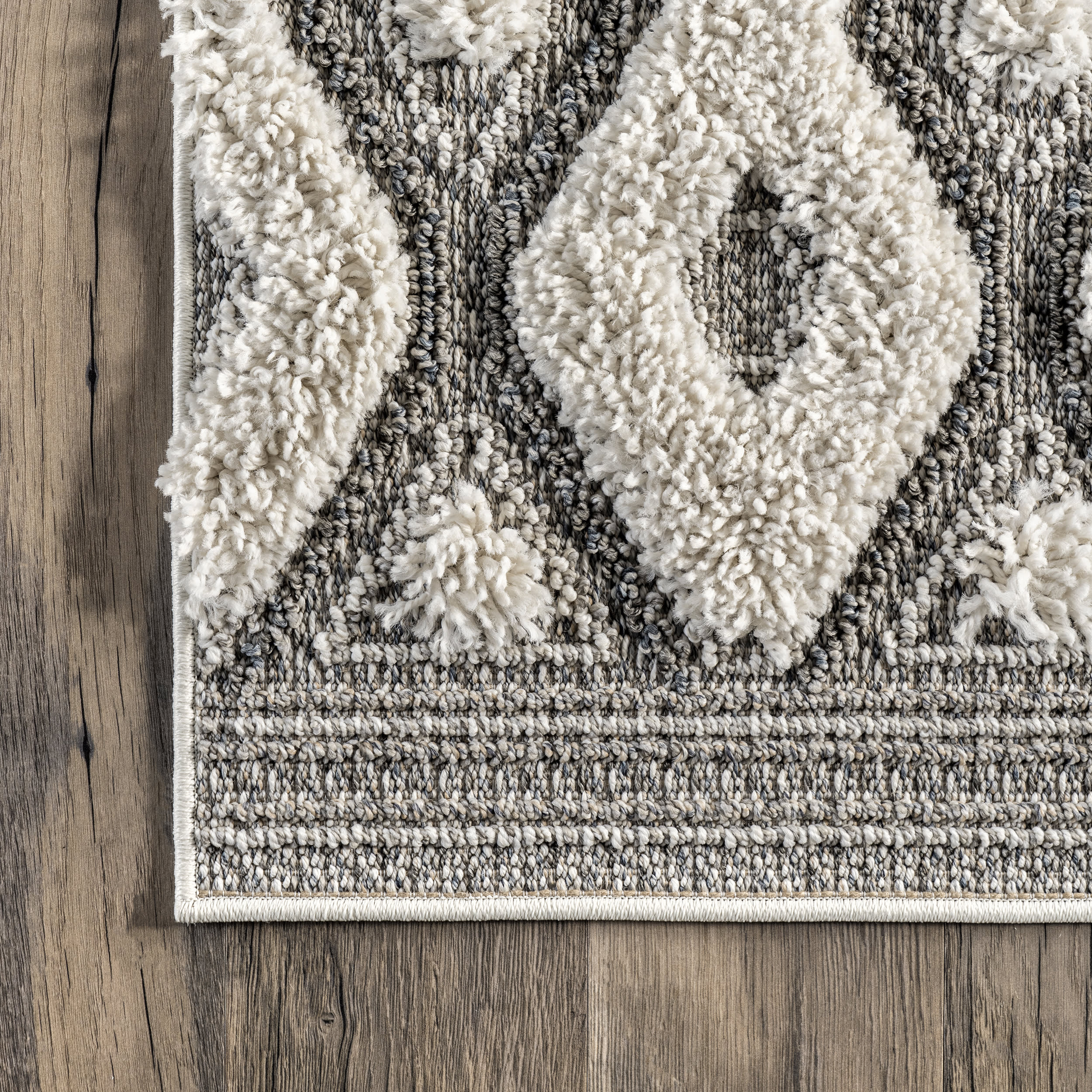 Gracy Textured Geometric Rug | Grey - Image 3