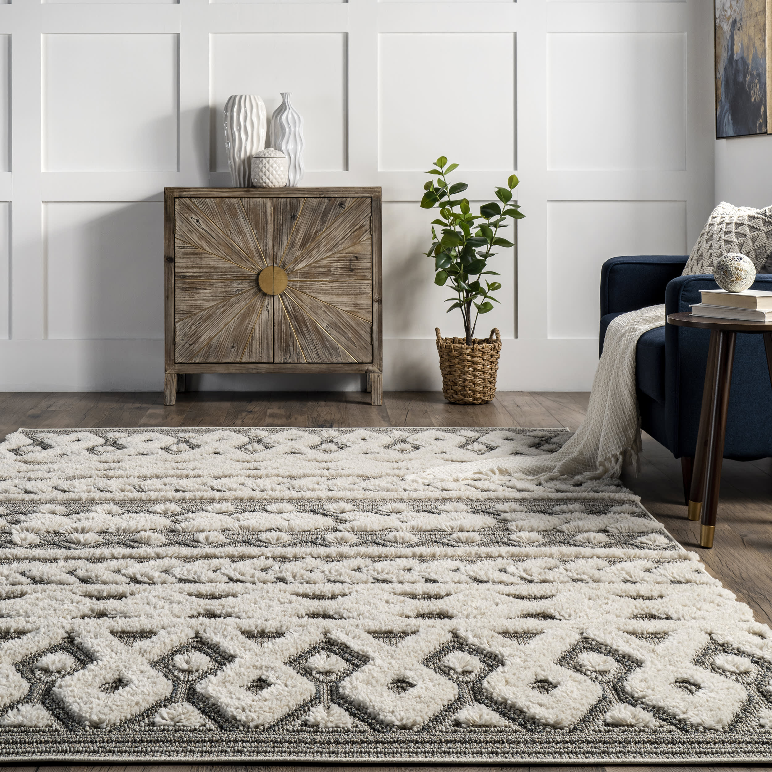 Gracy Textured Geometric Rug | Grey - Image 4