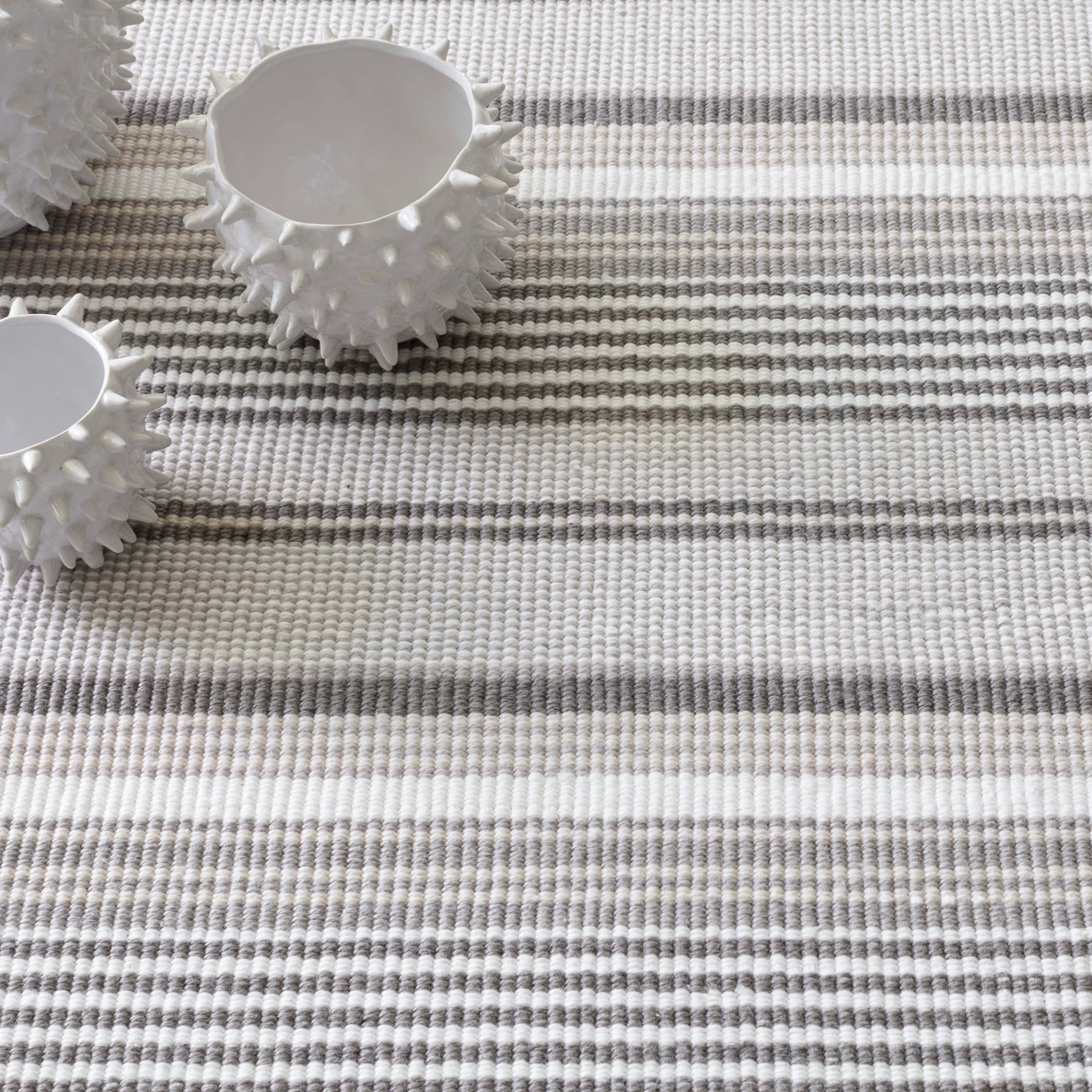 Gradation Ticking Handwoven Indoor/Outdoor Rug | Grey - Image 3