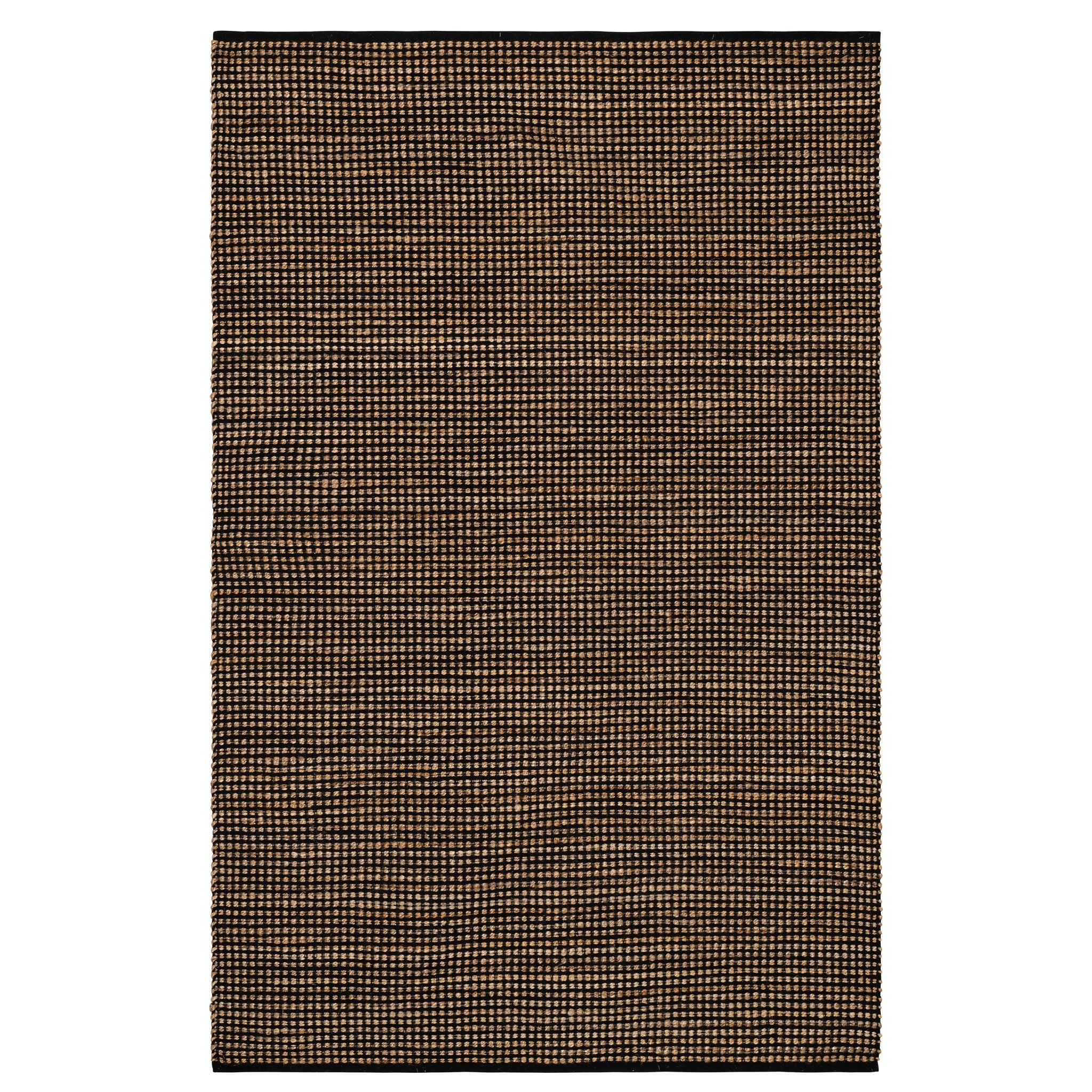 Gravel Handwoven Jute Rug | Black/Natural