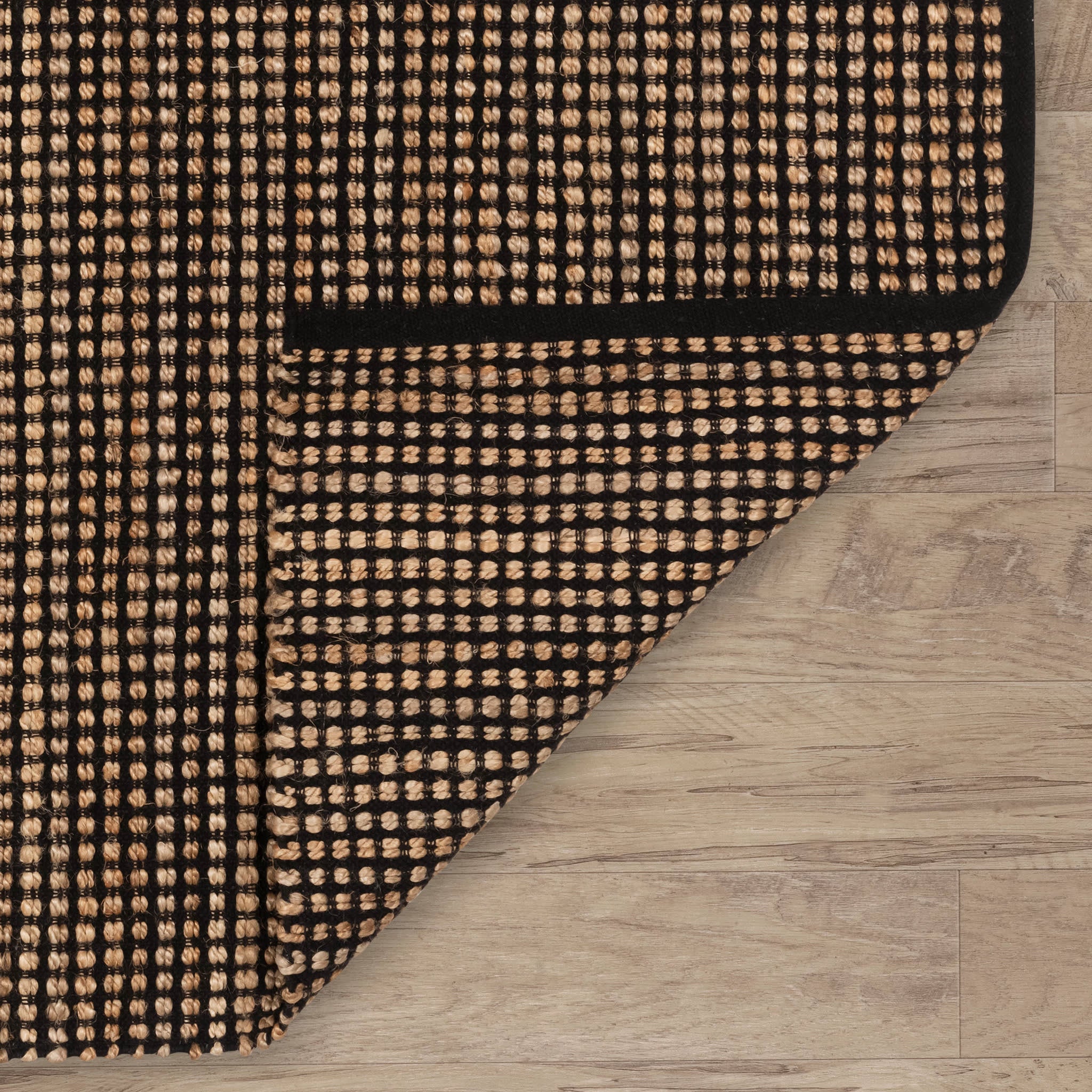 Gravel Handwoven Jute Rug | Black/Natural - Image 5