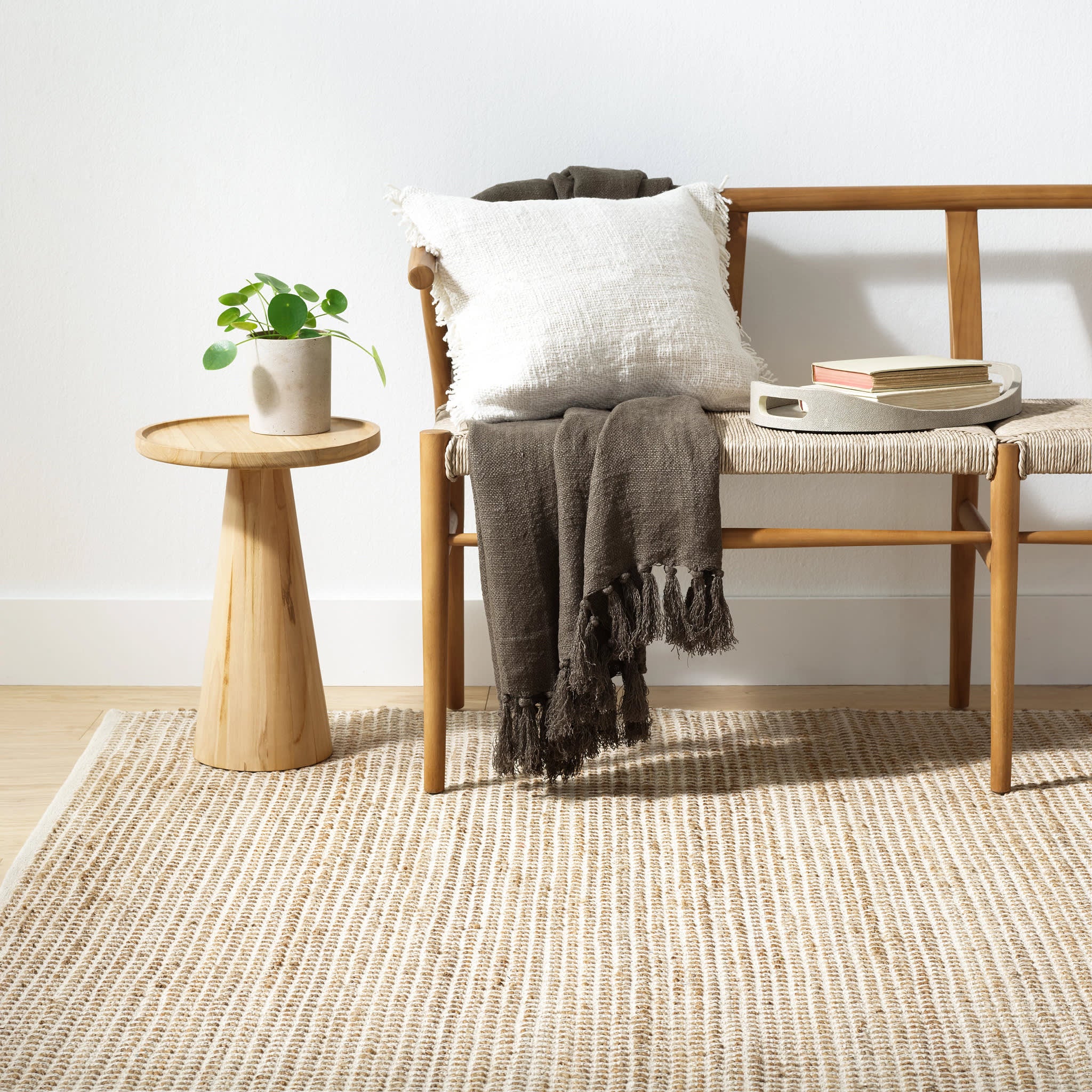 Gravel Handwoven Jute Rug | Ivory/Natural - Image 2