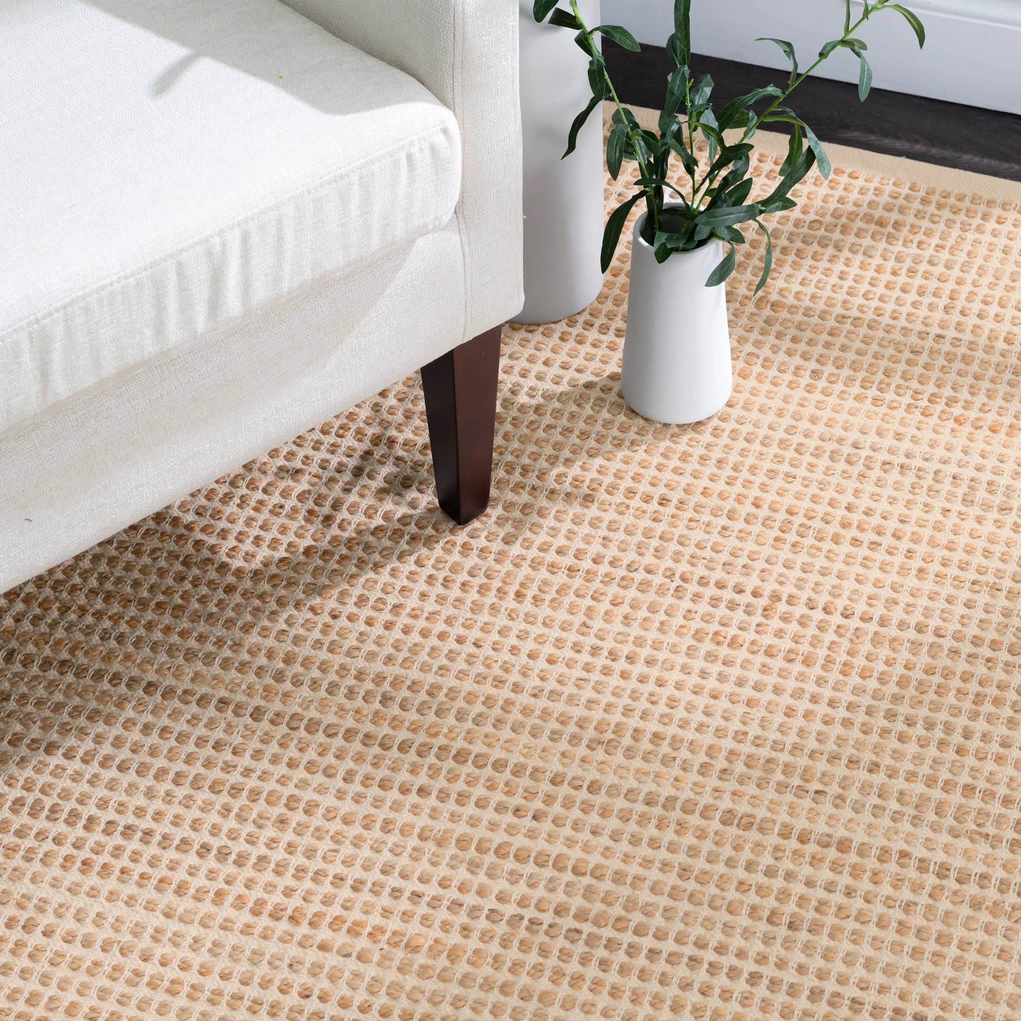 Gravel Handwoven Jute Rug | Ivory/Natural - Image 3