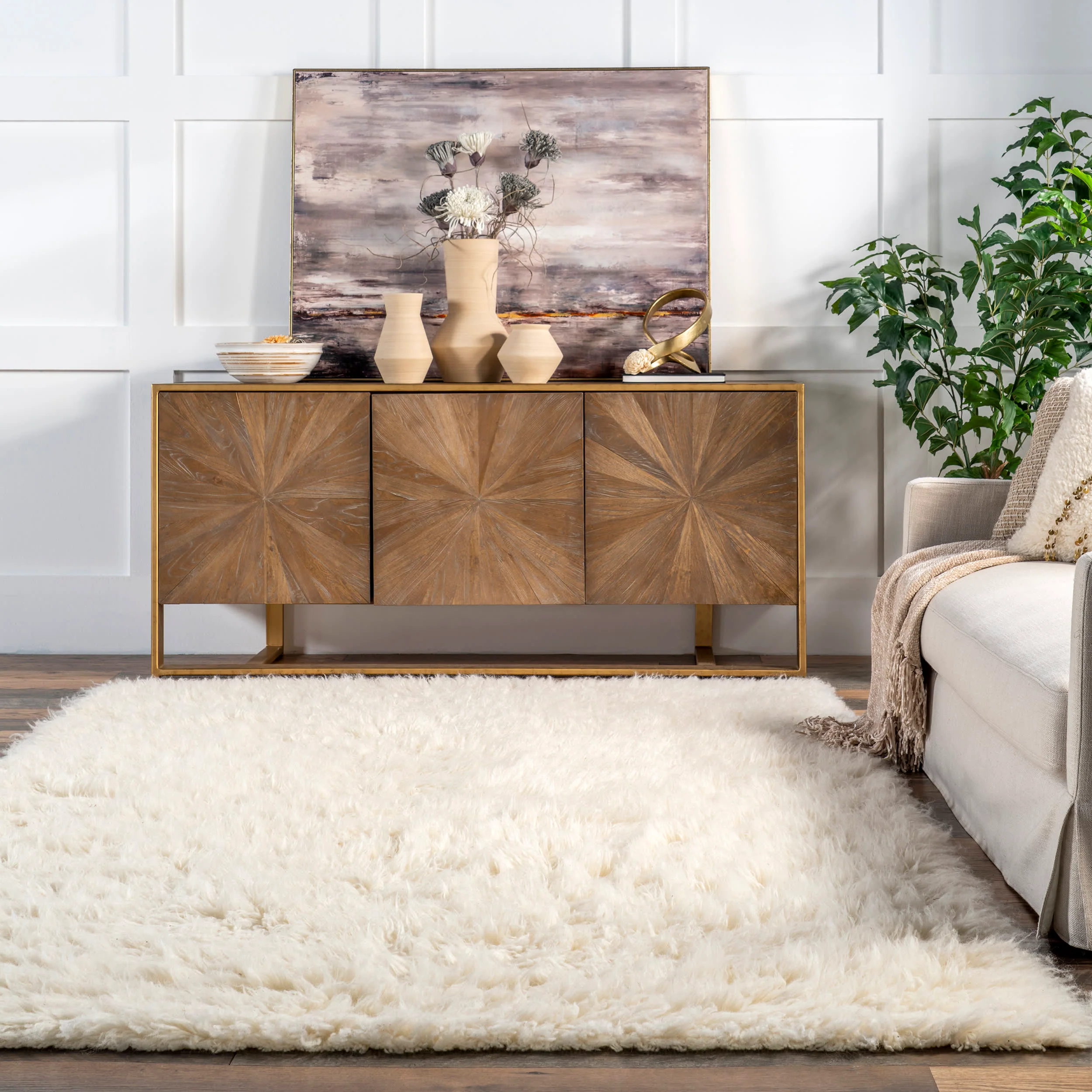 Greek Flokati Rug | Cream - Image 4