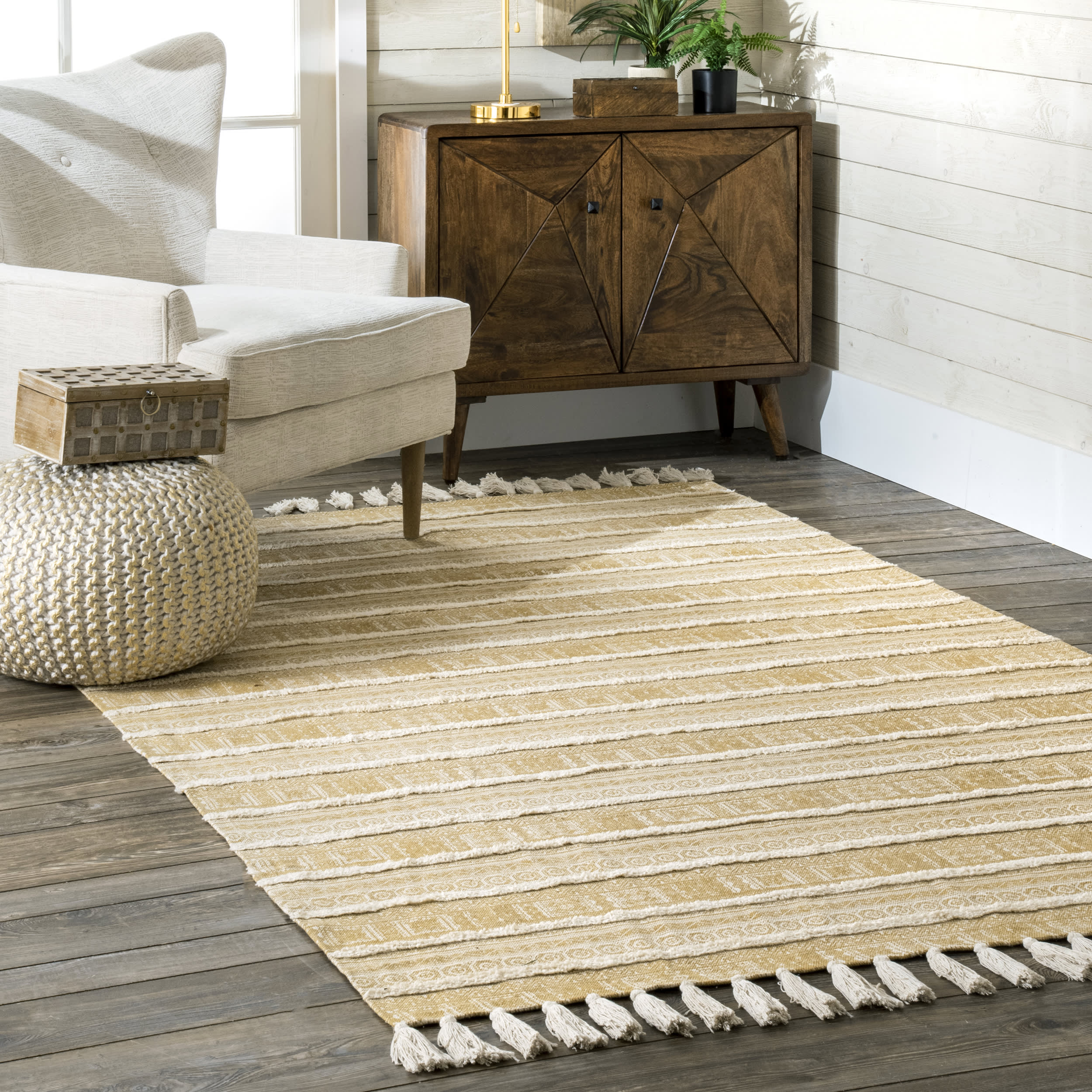 Greek Frieze Stripes Rug | Beige - Image 2