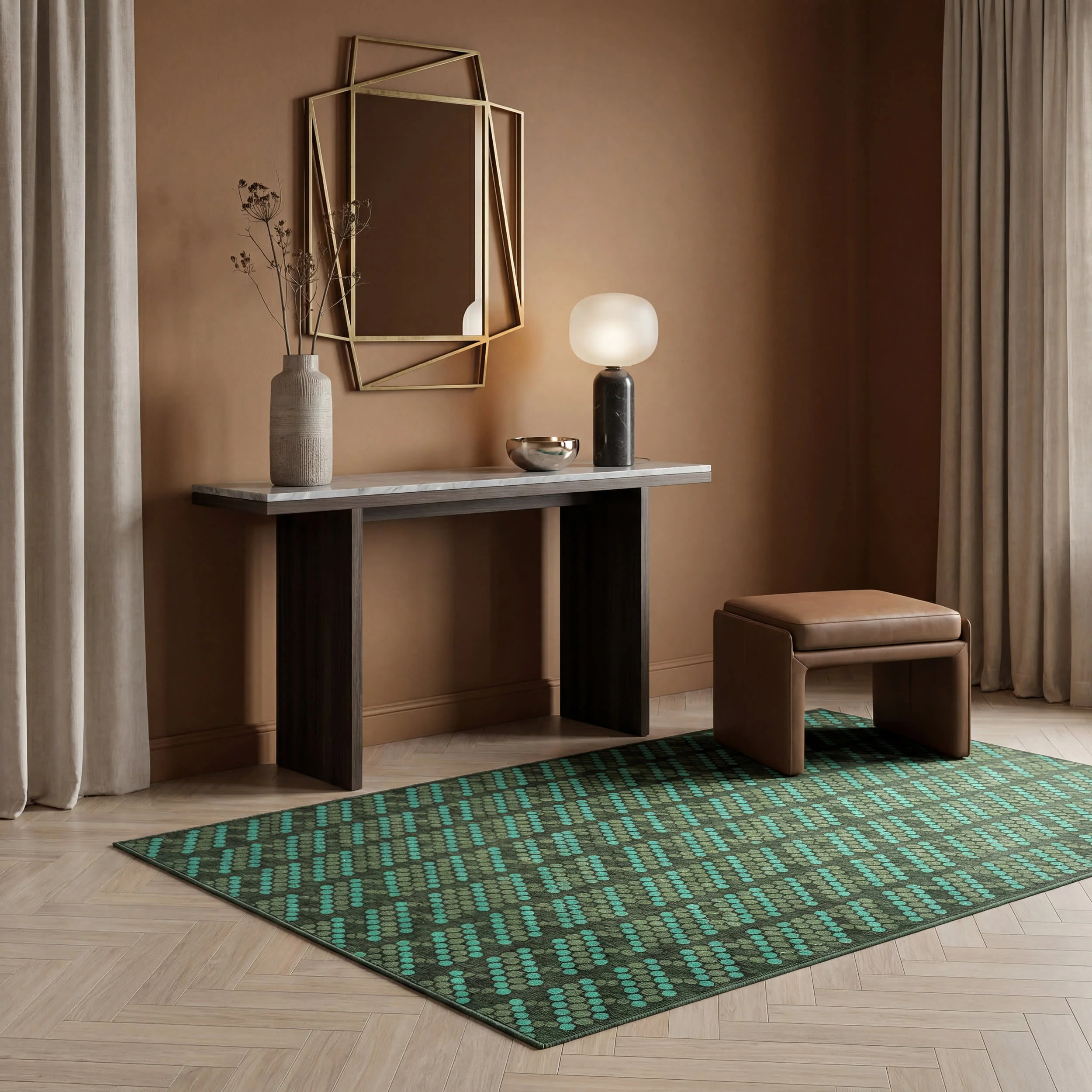Green Groove Striped Washable Rug by Society6 | Green - Image 10