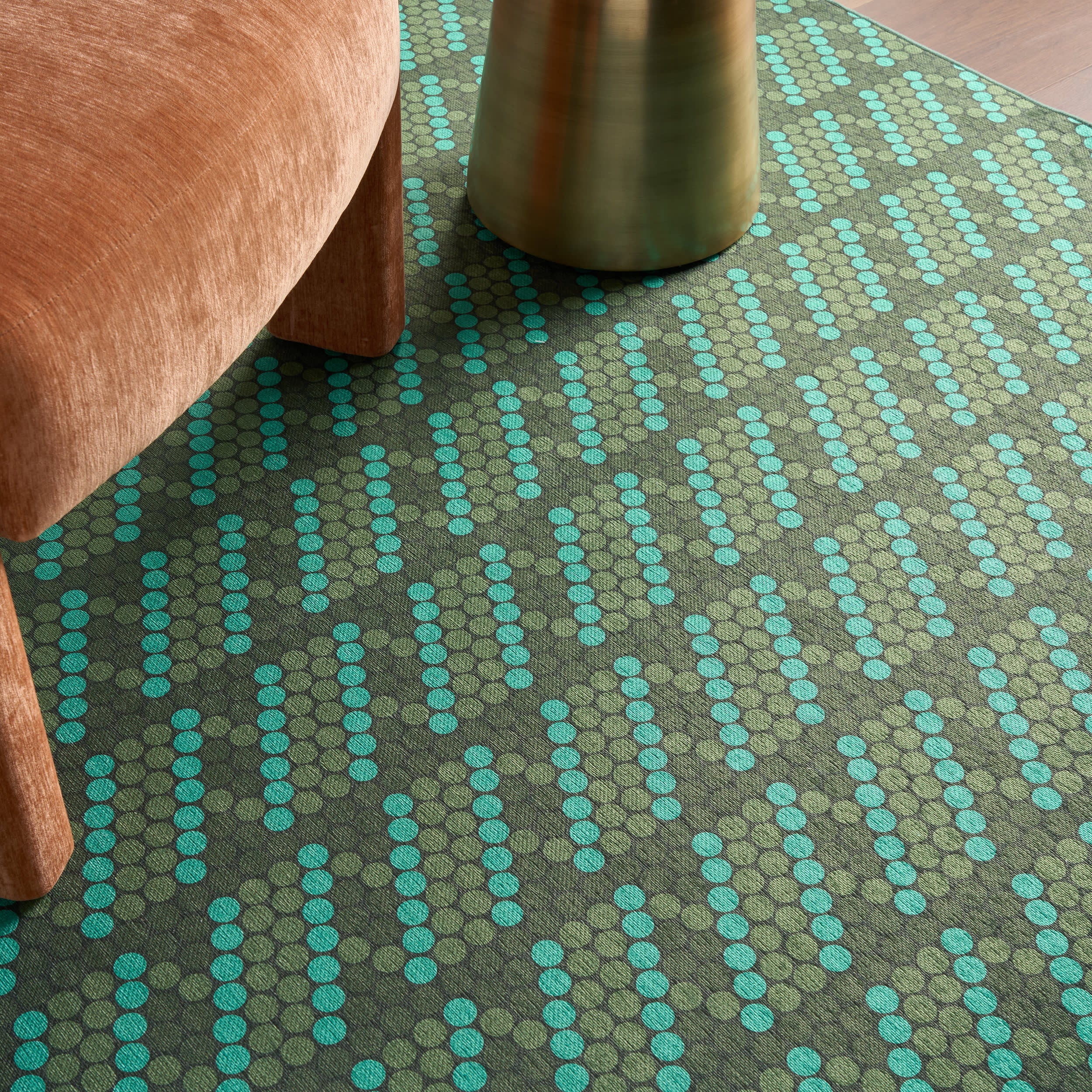 Green Groove Striped Washable Rug by Society6 | Green - Image 5