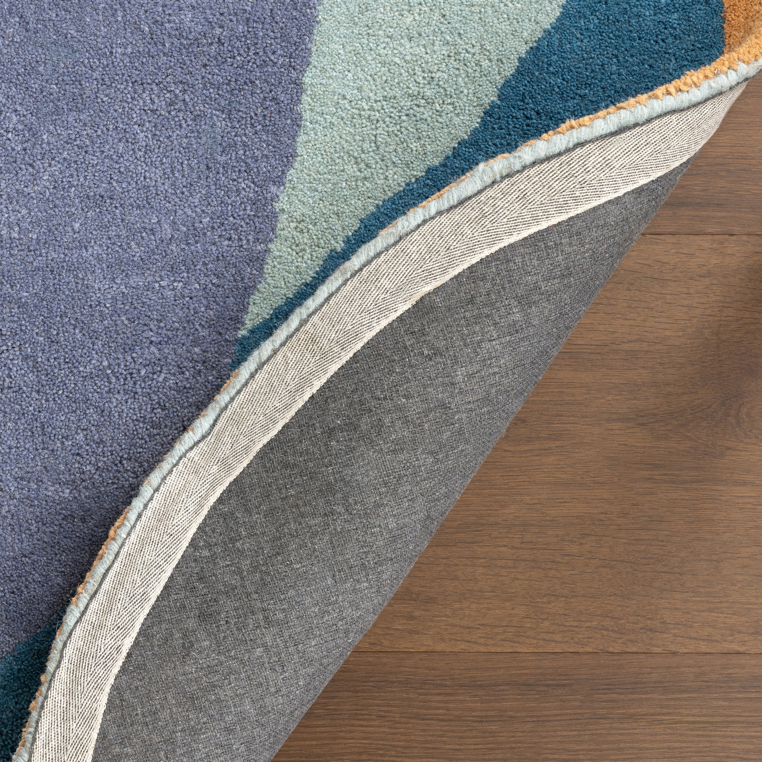 Greenwich Abstract Wool Rug | Blue Multicolor - Image 6