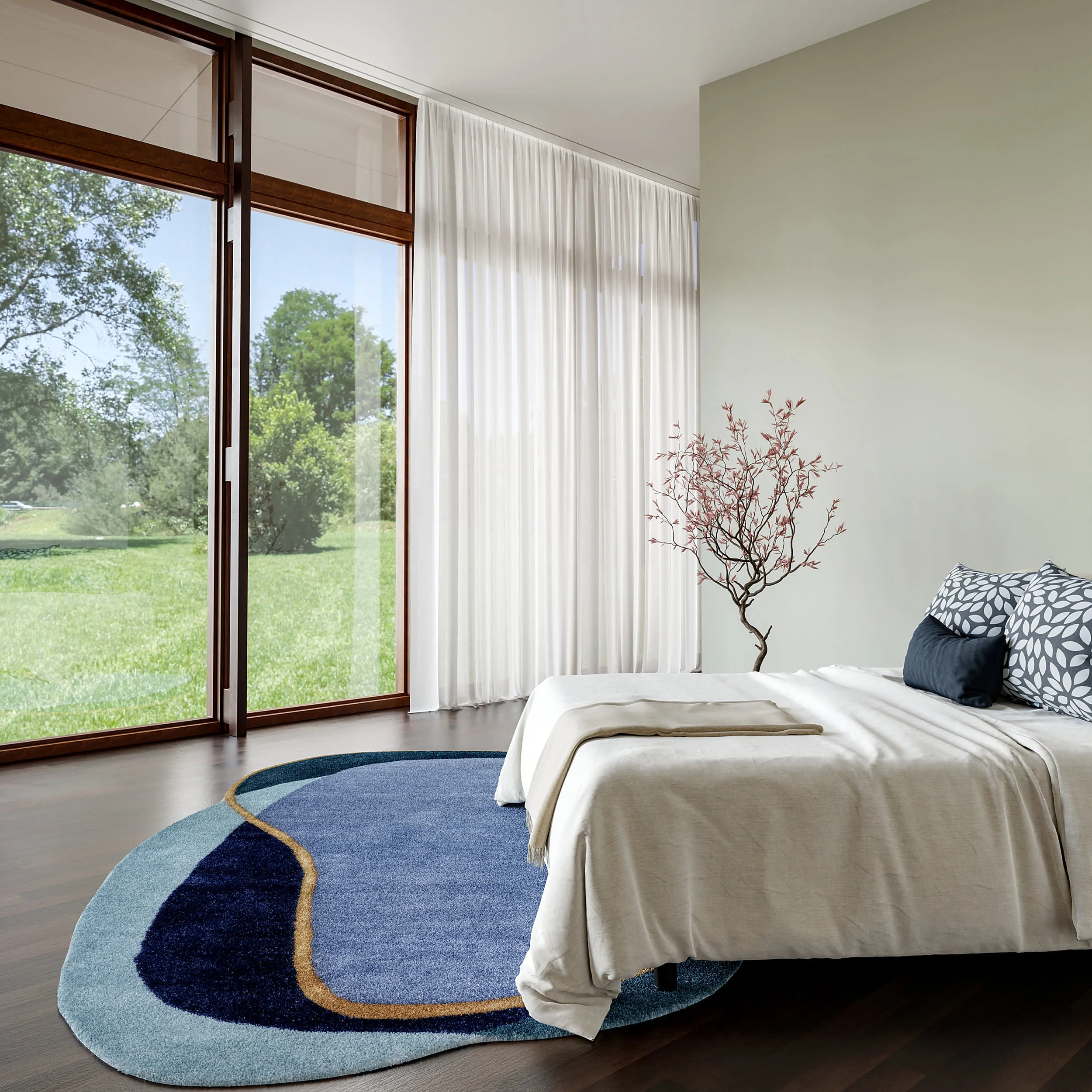 Greenwich Abstract Wool Rug | Blue Multicolor - Image 8