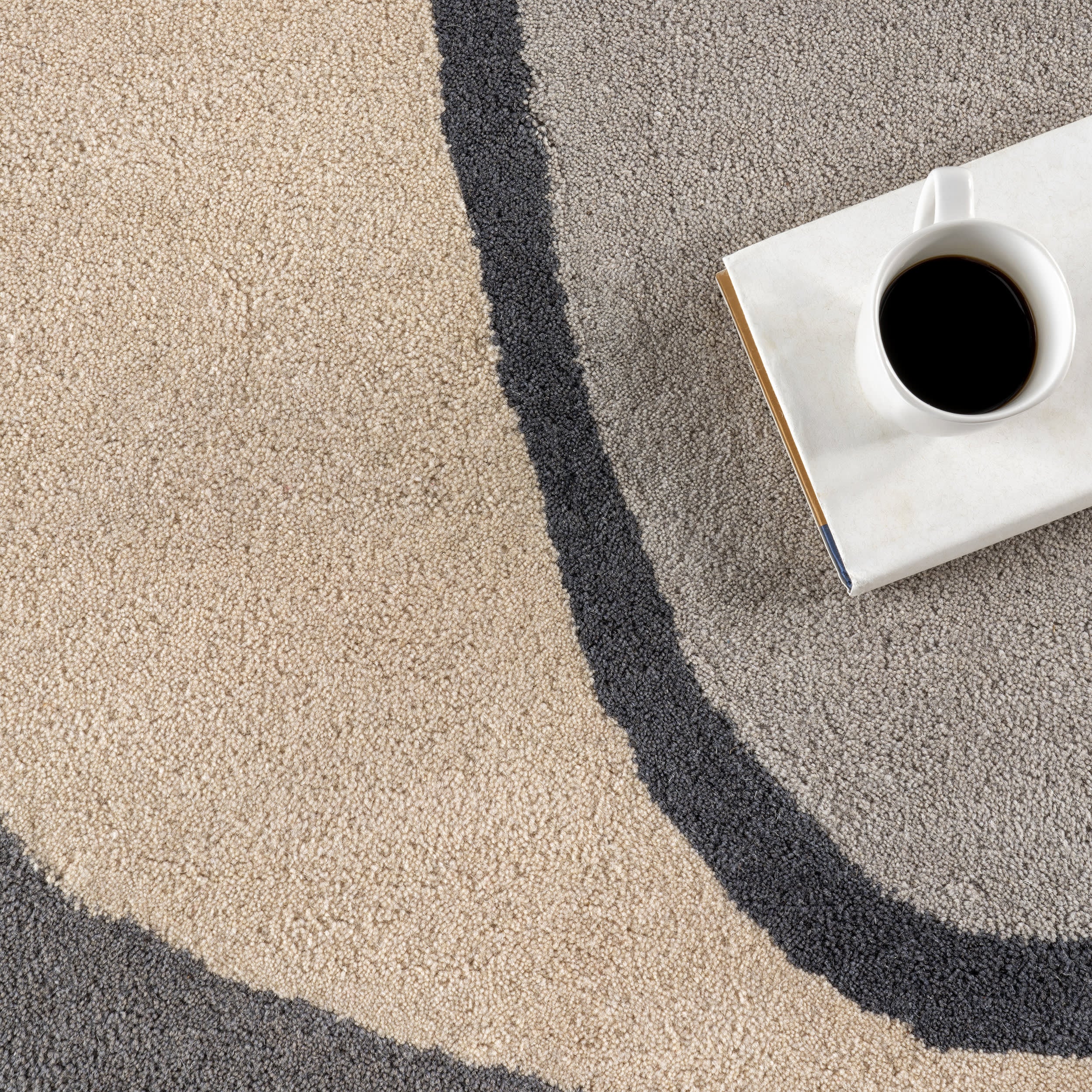 Greenwich Abstract Wool Rug | Grey - Image 7