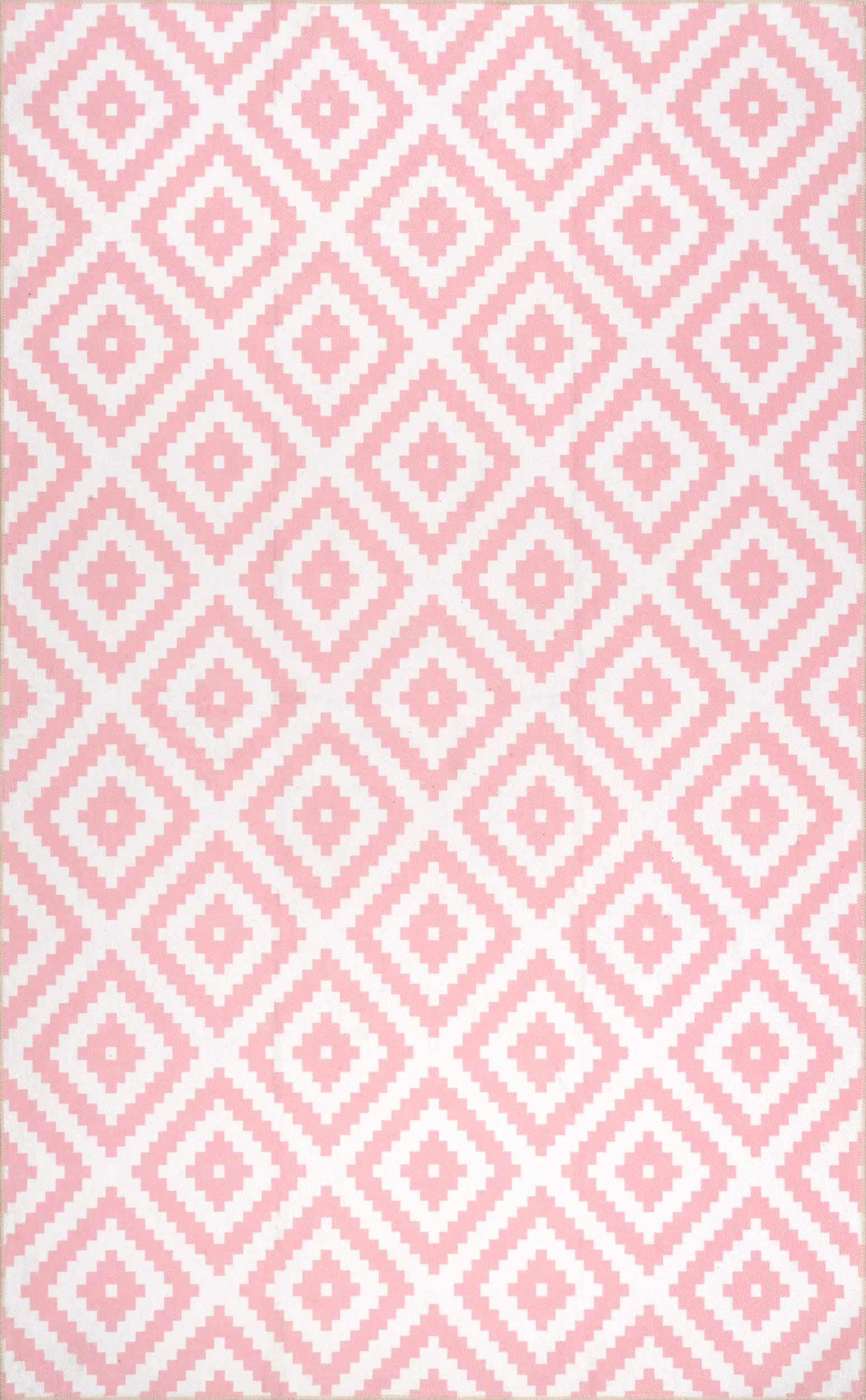 Greta Scandinavia Diamond Washable Rug | Pink