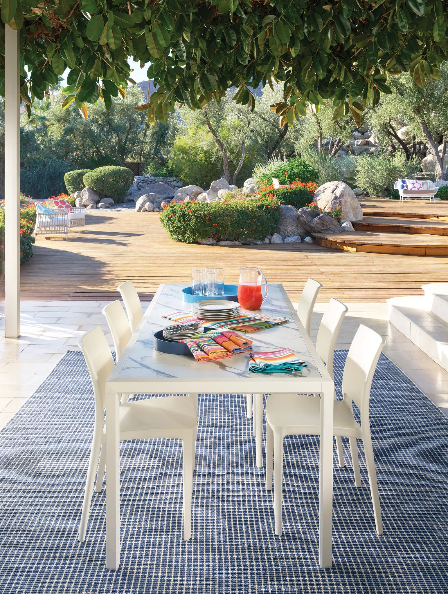 Gridiron Handwoven Indoor/Outdoor Rug | Denim - Image 2